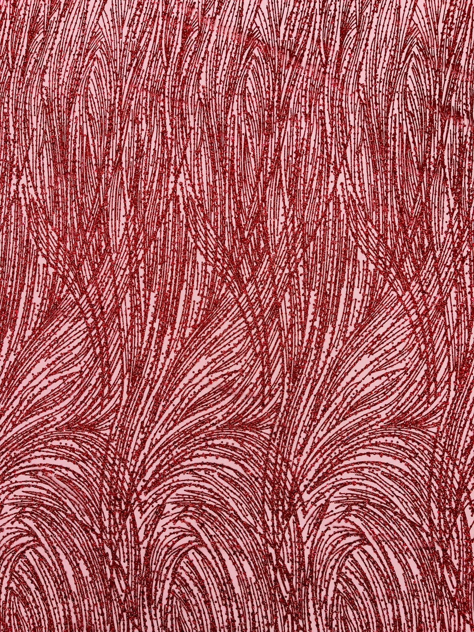 Fashion Glitter Design On A Mesh Lace Fabric/Prom.