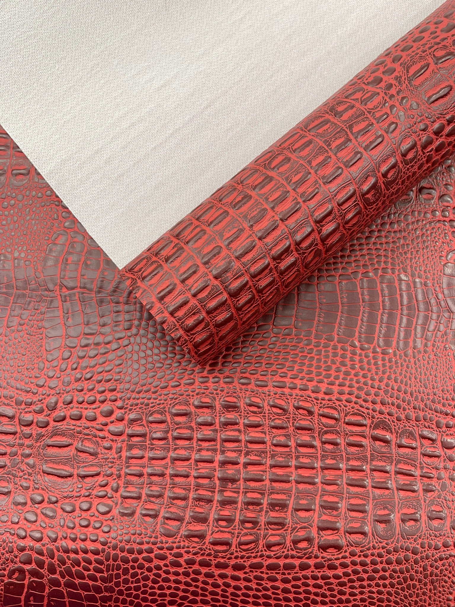 Crocodile Marine Vinyl 2 tone Upholstery, Crocodile Skin Texture Faux Leather PVC Vinyl, 54" Wide.