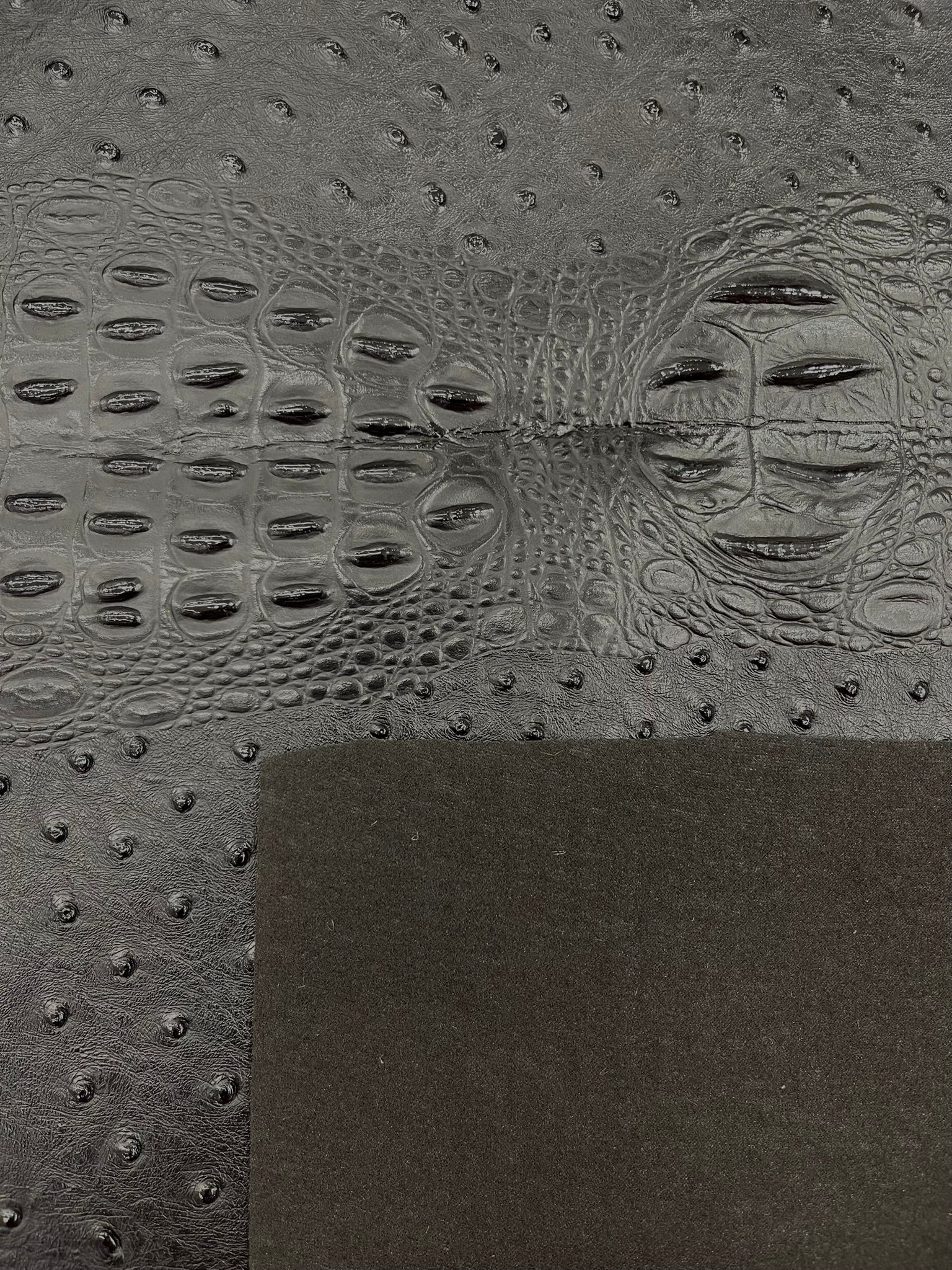 Ostrich Embossed Vinyl Fabric By The Yard / 2 Tone Crocodile Ostrich Vinyl Leather 54" Wide