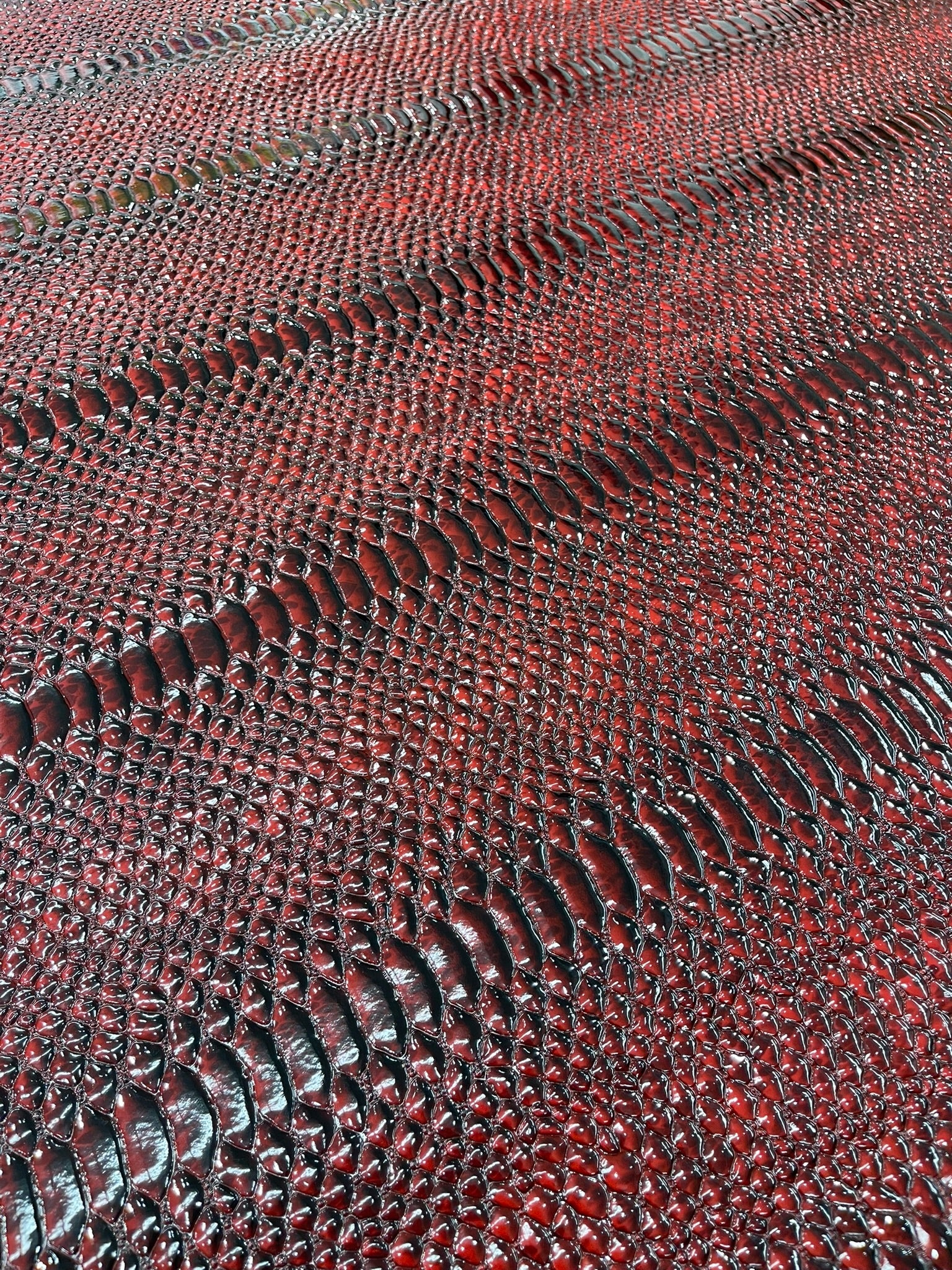 Cobra Snake Shiny Vinyl 3D Embossed Fabric / 2 Tone Cobra Snake Vinyl Leather 54" Wide