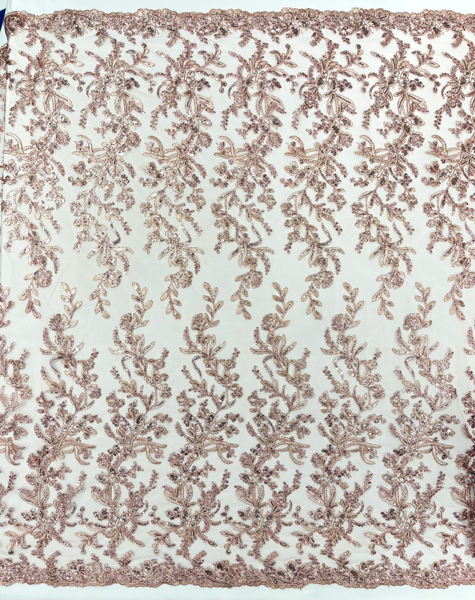 Corded Lace with Butterfly Embroidery and Sequin on Mesh 54" Wide | VIP Textile Inc.