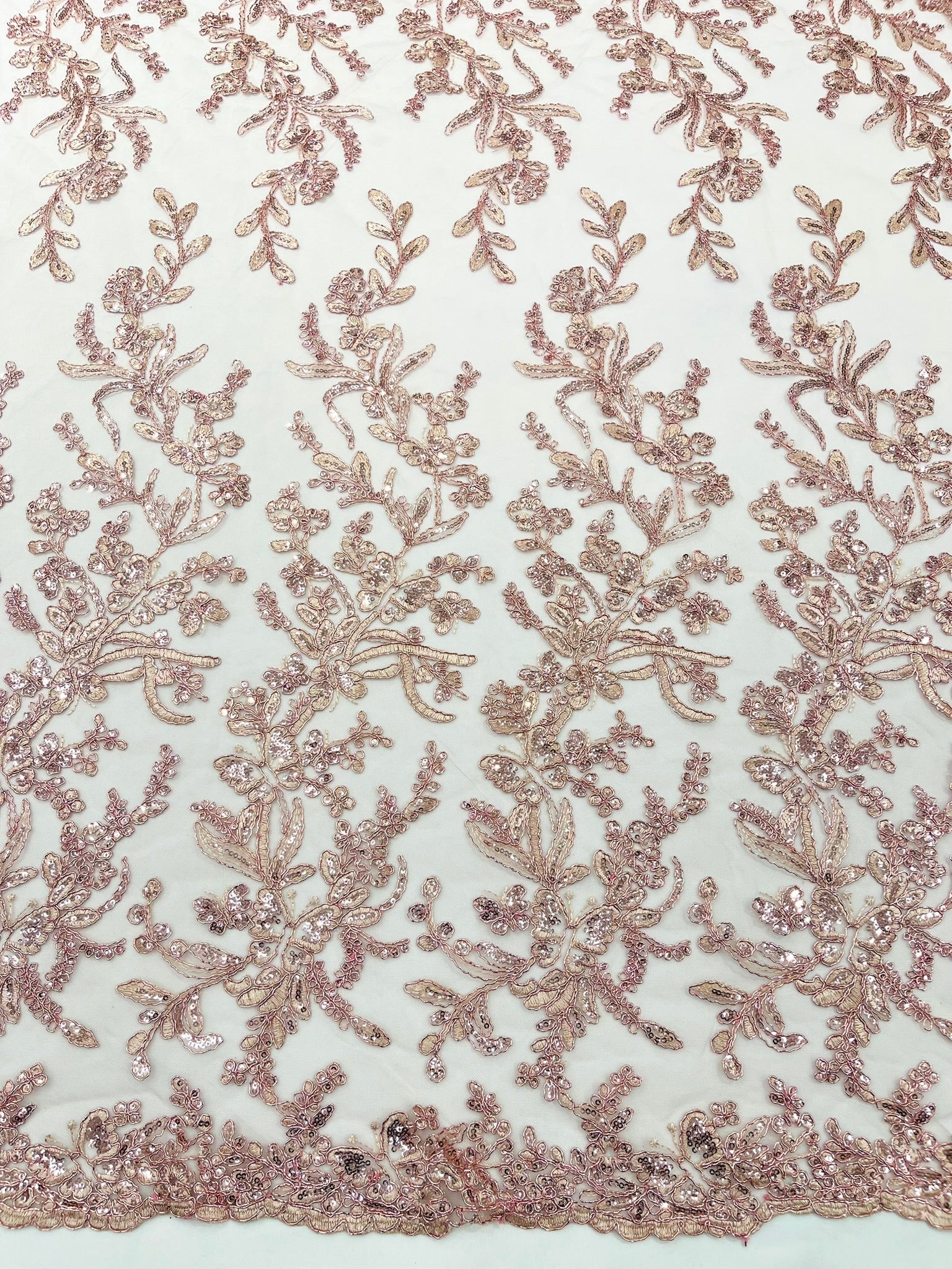 Corded Lace with Butterfly Embroidery and Sequin on Mesh 54" Wide | VIP Textile Inc.