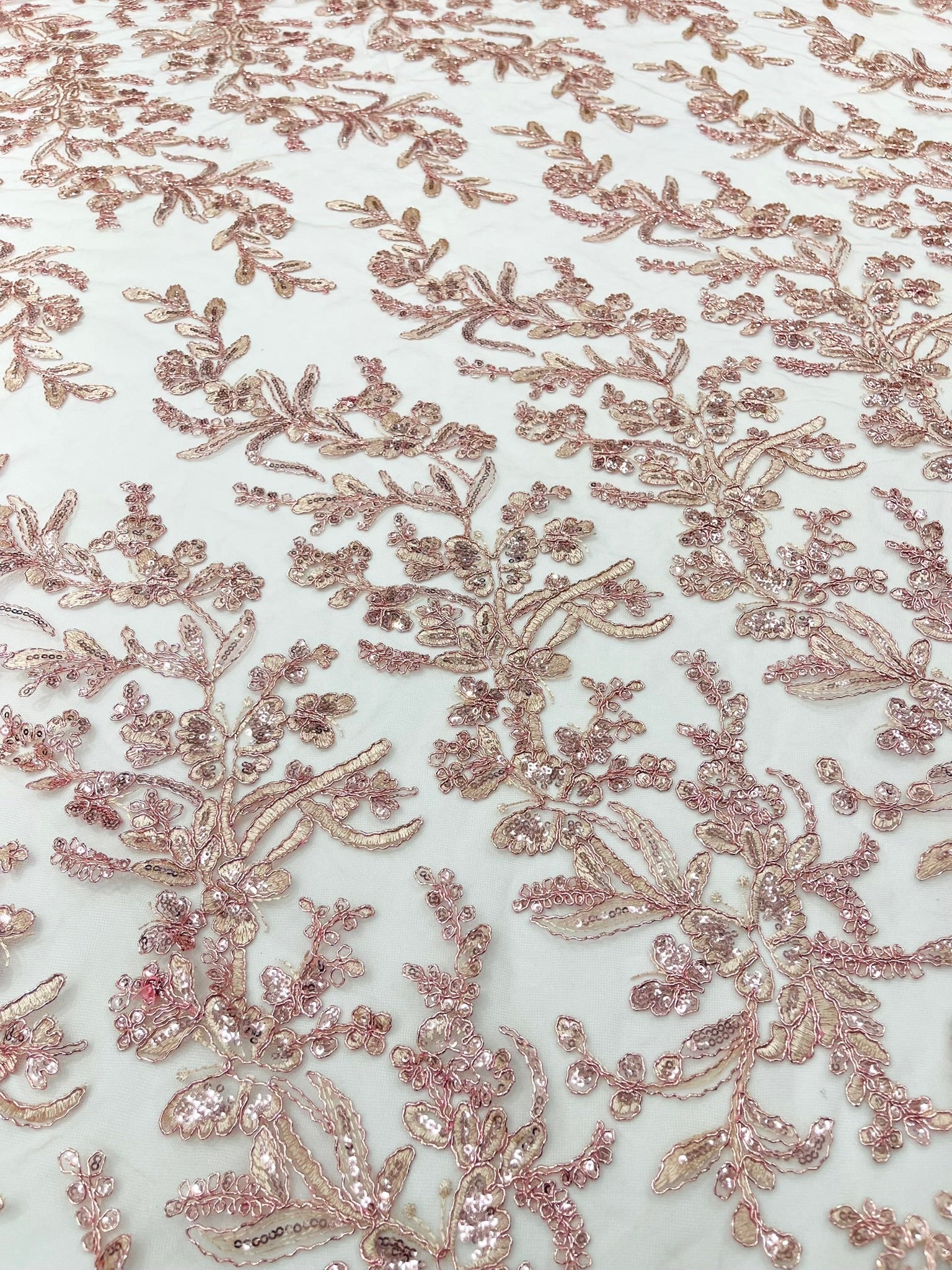 Corded Lace with Butterfly Embroidery and Sequin on Mesh 54" Wide | VIP Textile Inc.