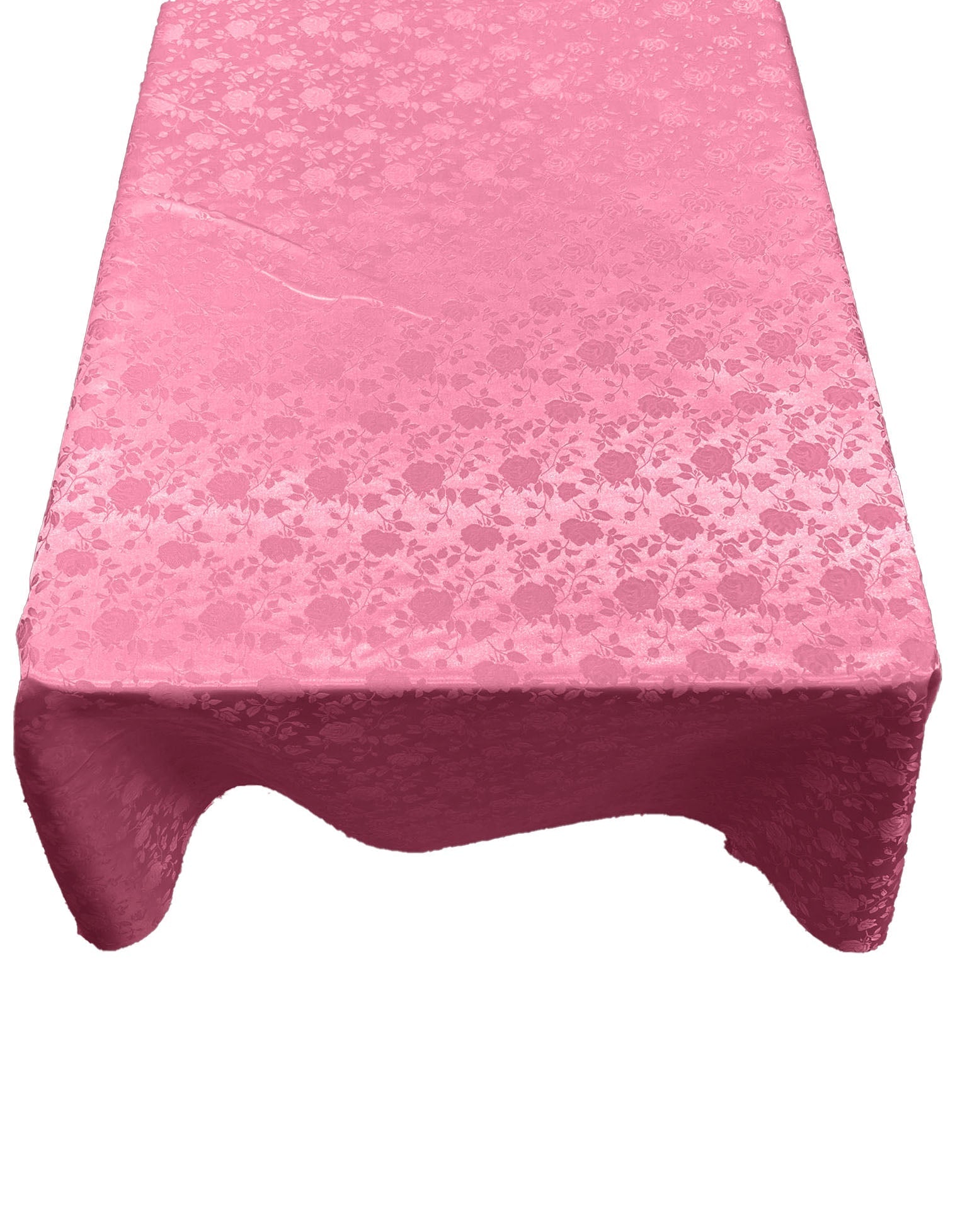 Roses Jacquard Satin Rectangular Tablecloth Seamless/Party Supply. (60 Inches x 144 Inches)