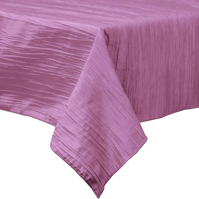 Square Light Weight Accordion Design Crushed Taffeta Seamless Table Overlay. (58" Inches x 58" Inches)