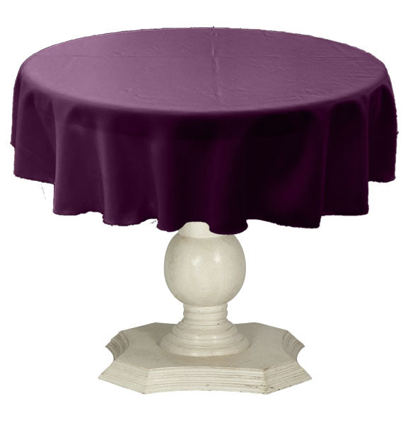 Tablecloth Solid Dull Bridal Satin Overlay for Small Coffee Table Seamless. 54" Round