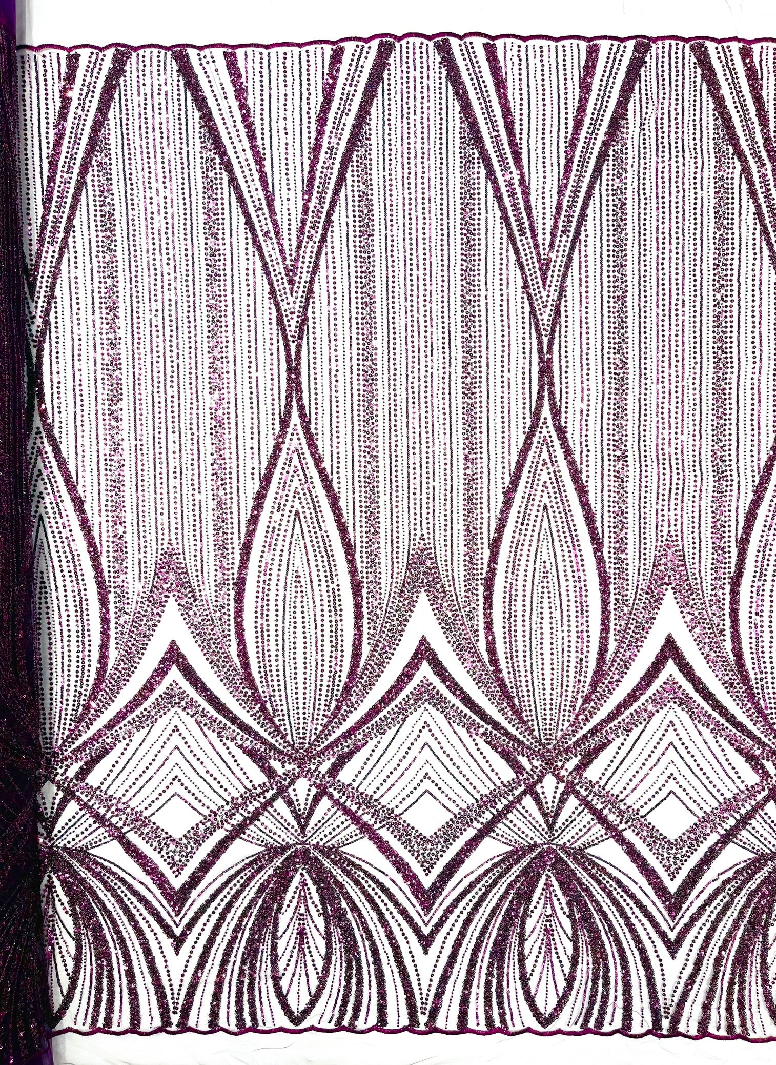 Geometric New York Fashion Beaded Lace, By The Yard.