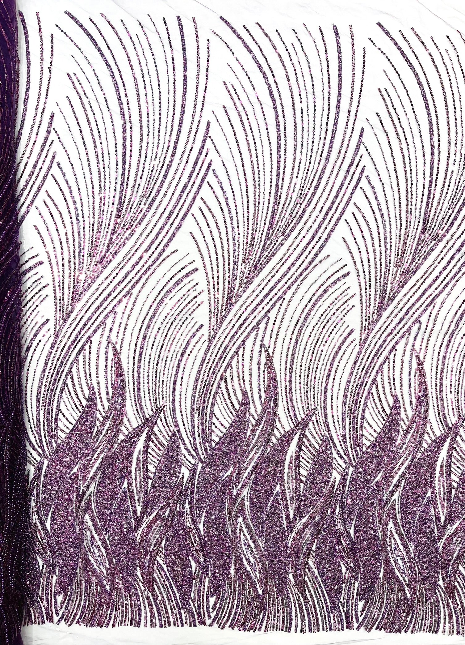 Flame Fashion Beaded Lace Fabric| Prom| Wedding| By The Yard.