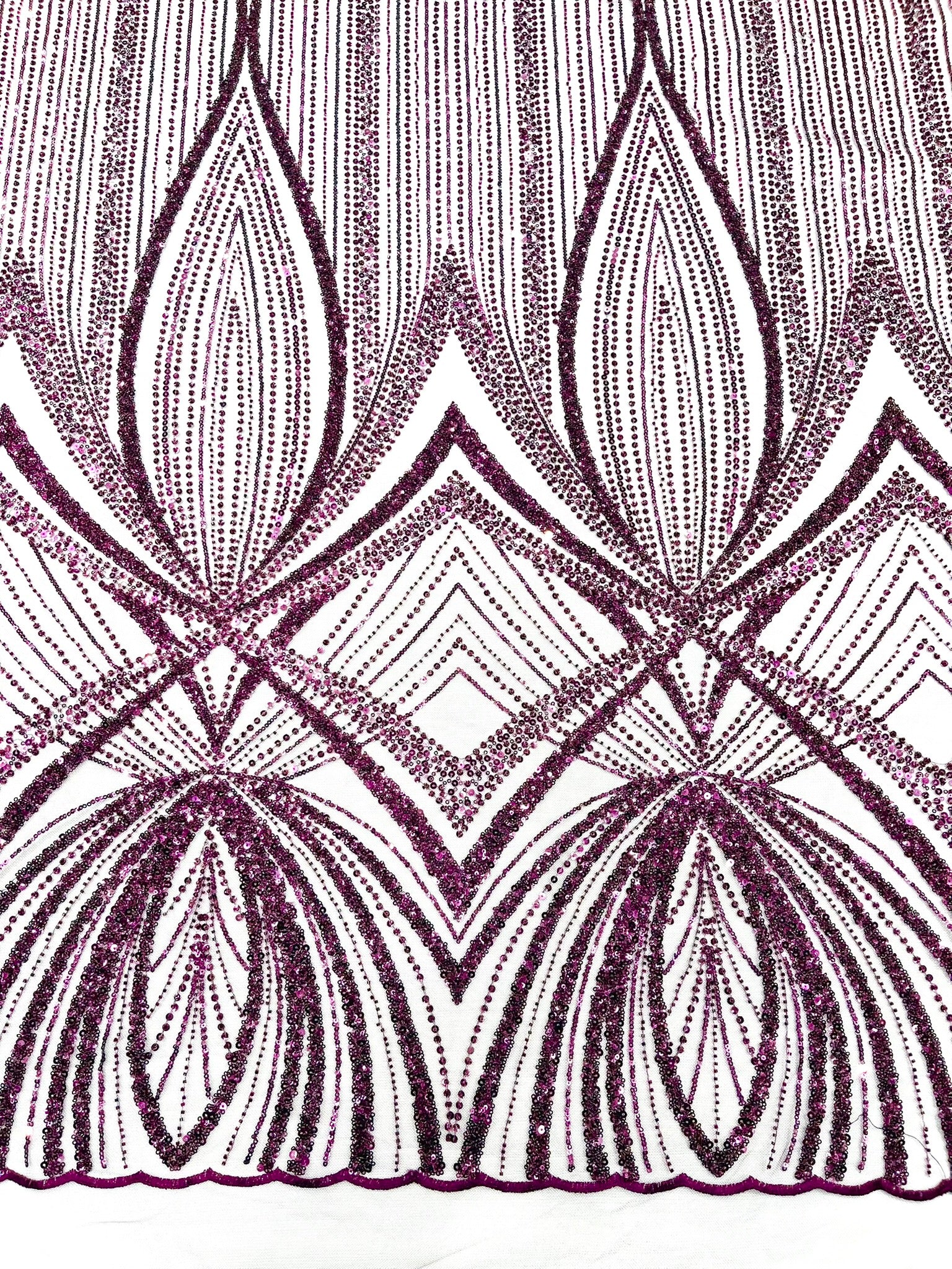 Geometric New York Fashion Beaded Lace, By The Yard.