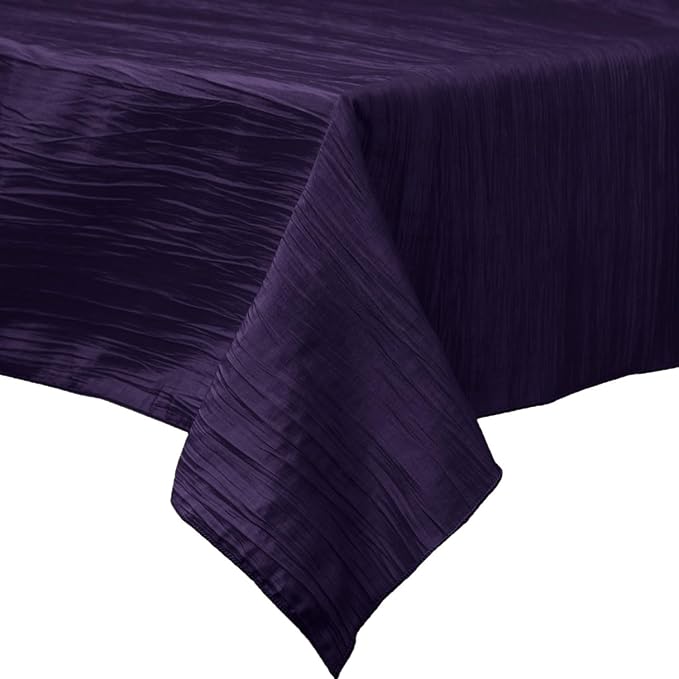 Square Light Weight Accordion Design Crushed Taffeta Seamless Table Overlay. (58" Inches x 58" Inches)