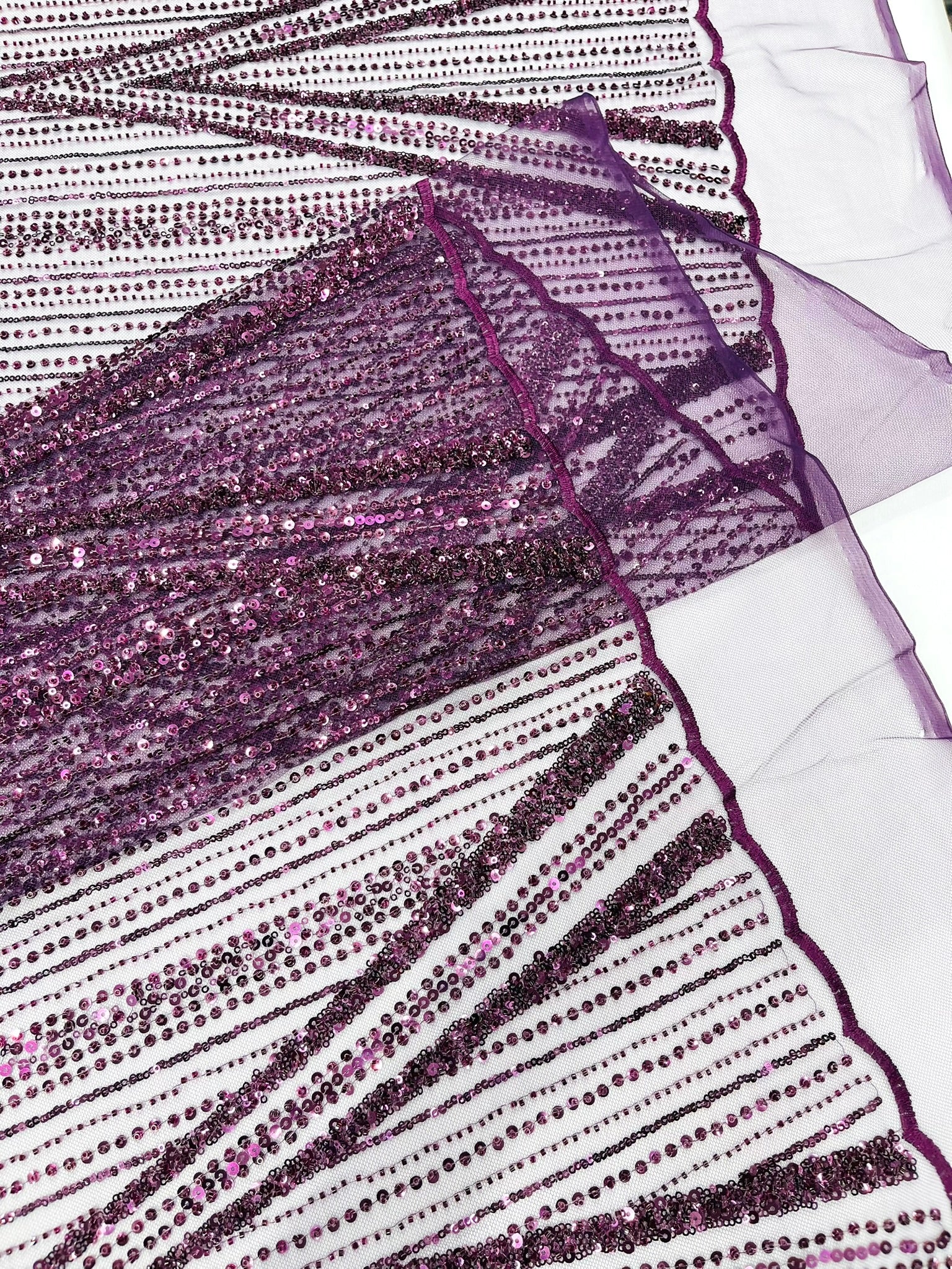 Geometric New York Fashion Beaded Lace, By The Yard.