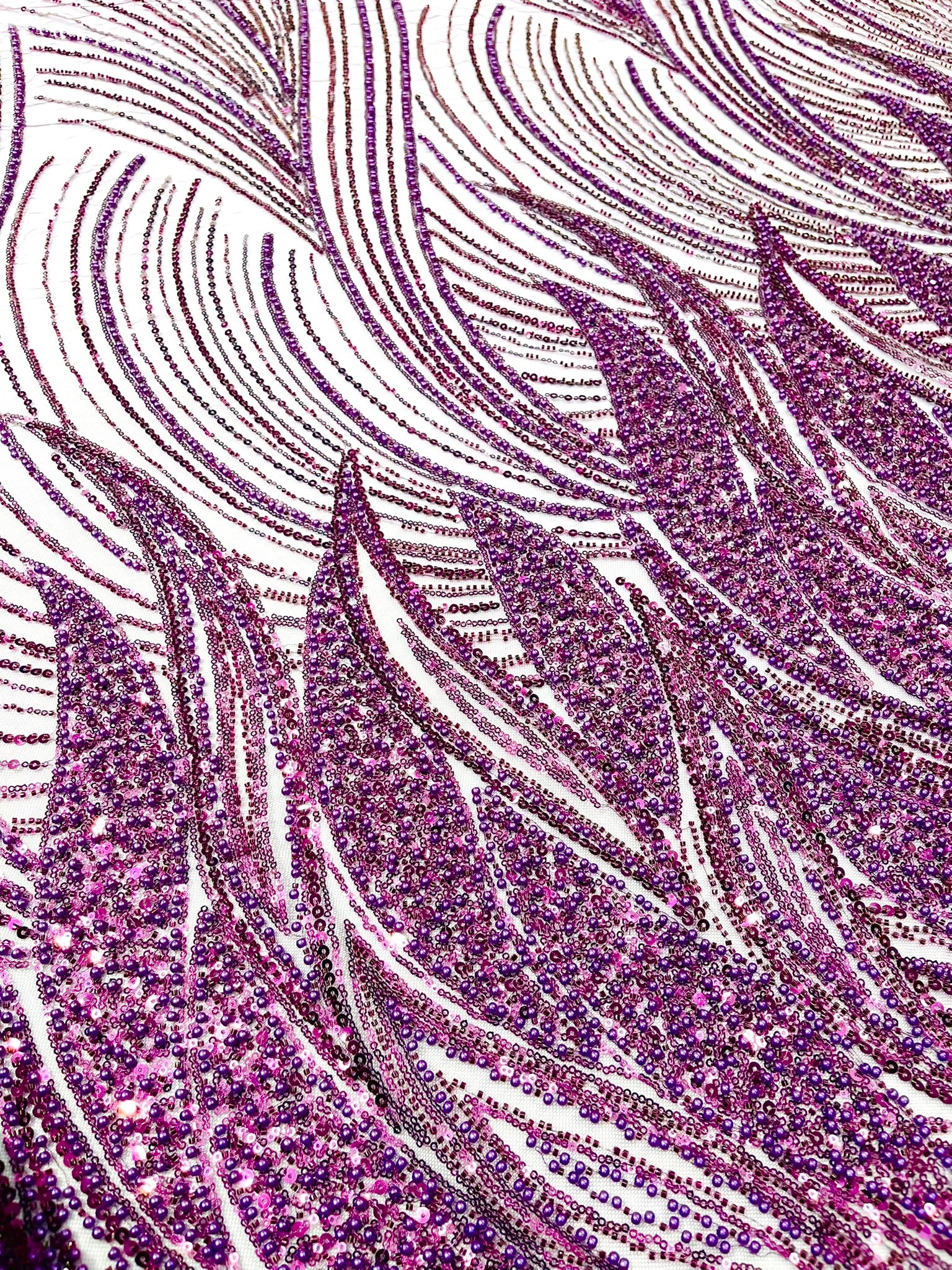 Flame Fashion Beaded Lace Fabric| Prom| Wedding| By The Yard.