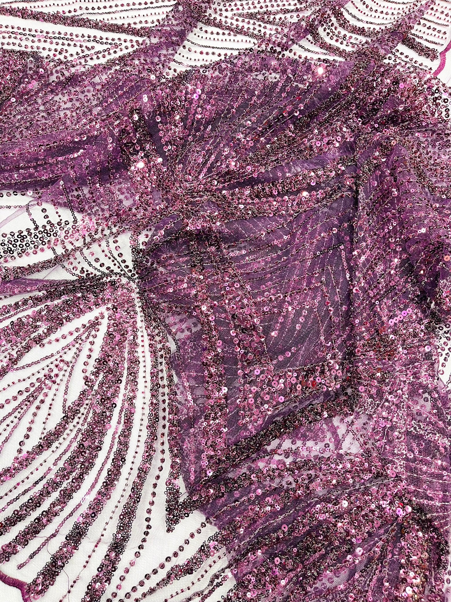 Geometric New York Fashion Beaded Lace, By The Yard.