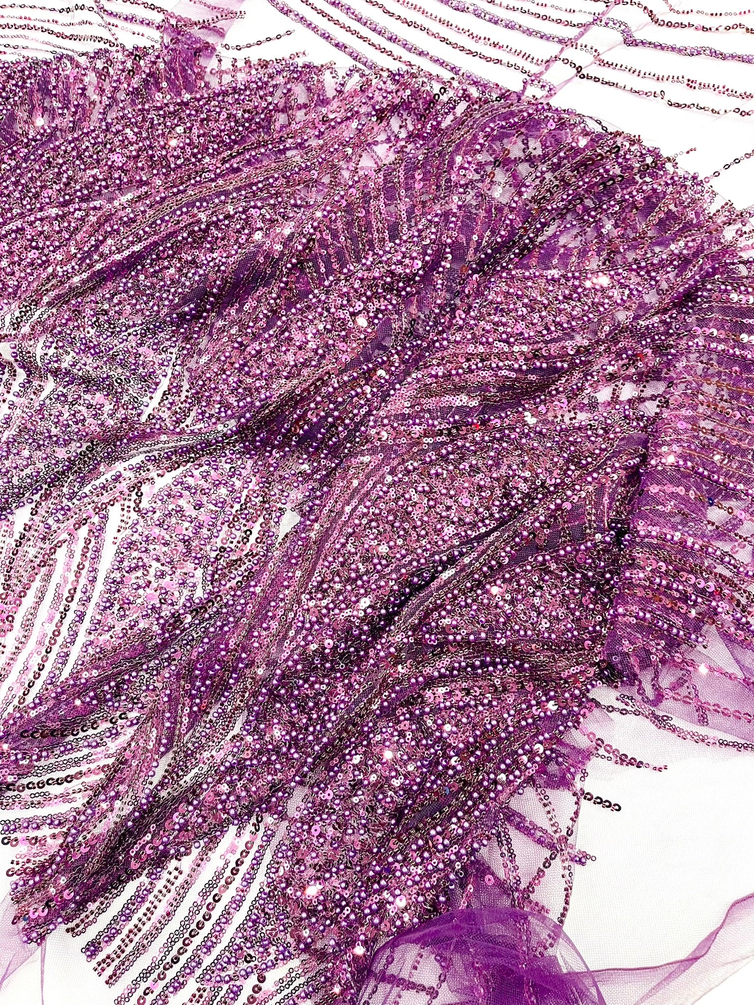 Flame Fashion Beaded Lace Fabric| Prom| Wedding| By The Yard.