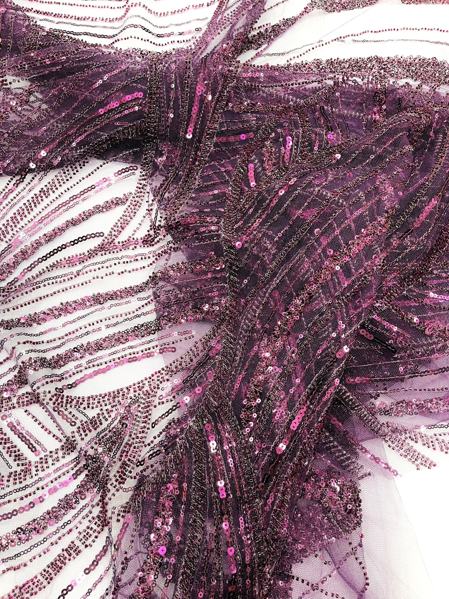 Luxury Feather Damask Beaded Lace Fabric| Prom| Wedding| By The Yard.