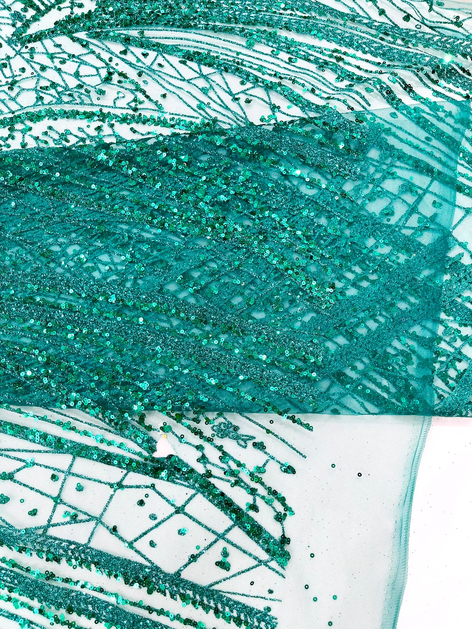Geometric Fashion Glitter Design On A Mesh Lace Fabric| 58" Wide| Prom Dresses.