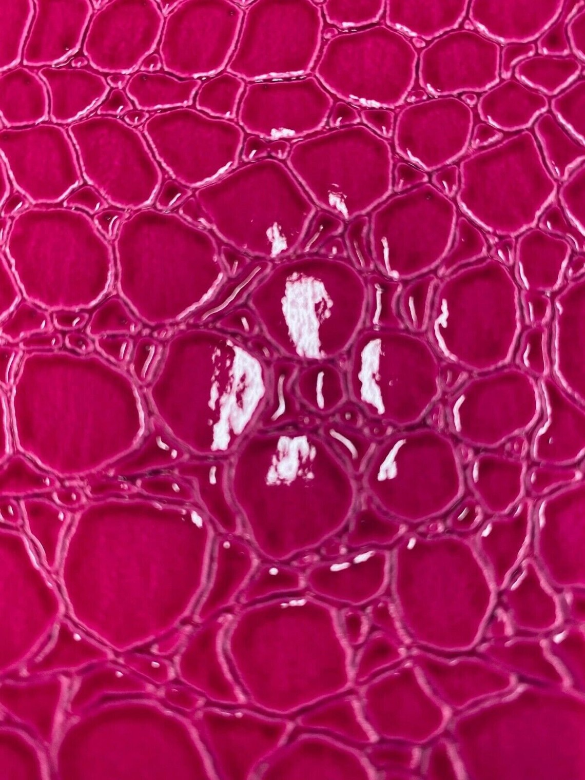 Faux Alligator Skin Vinyl Fabric - Fuchsia - High Quality Vinyl Alligator Animal Print Fabric By Yard