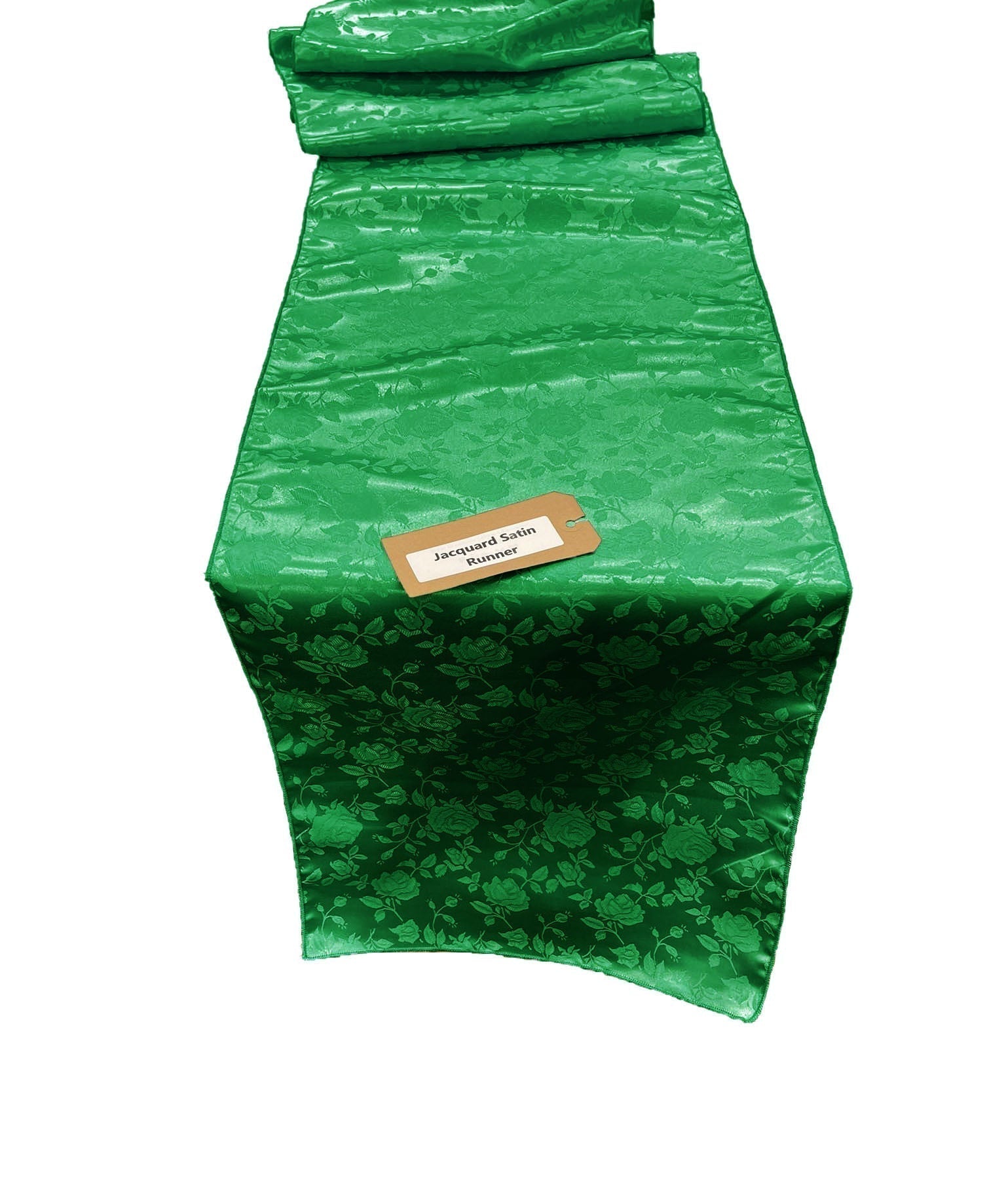 Jacquard Satin Roses Runner, Party Supply / Wedding / Decoration (14" Wide x 120" Long).