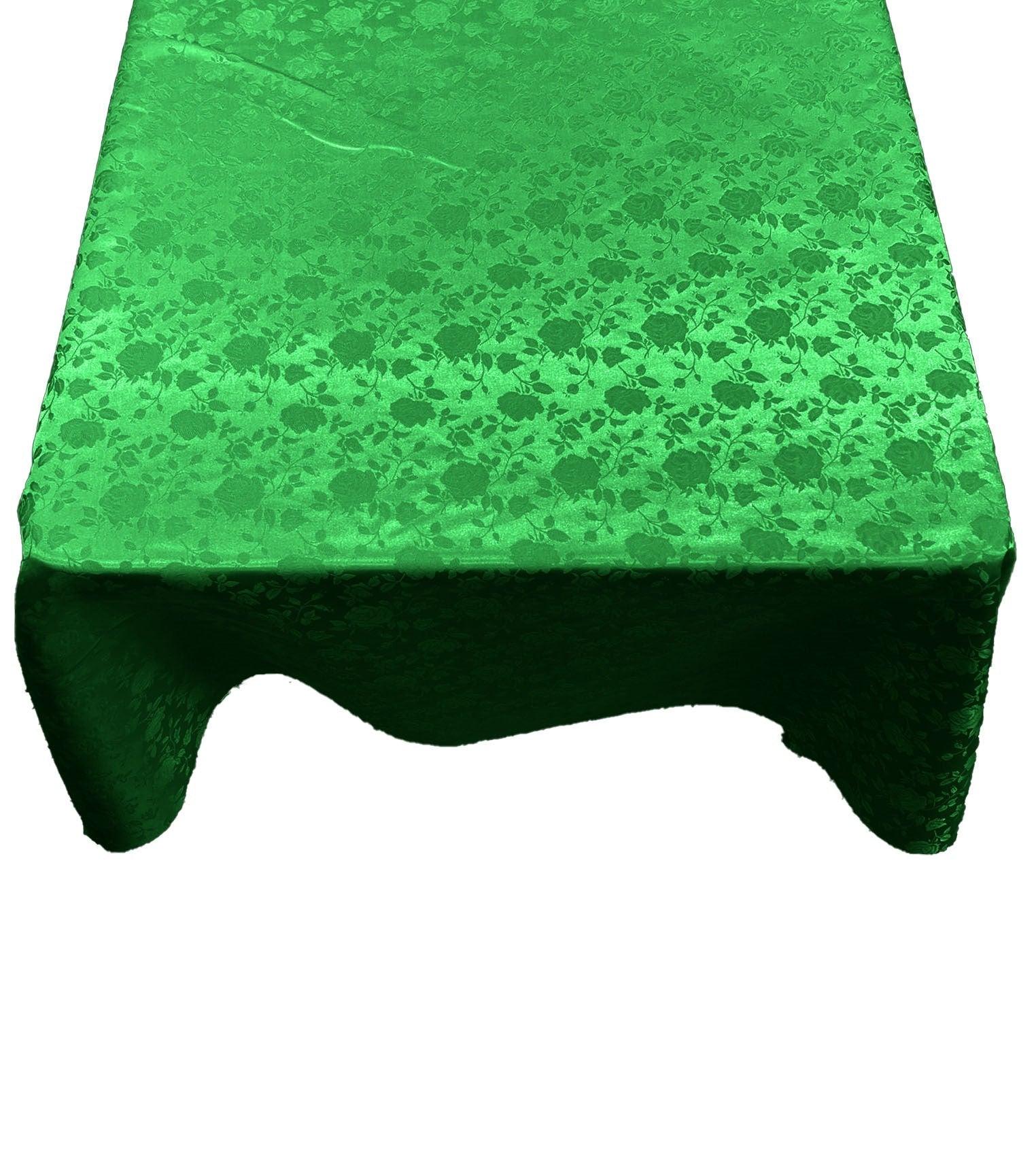 Square Tablecloth Roses Jacquard Satin Overlay for Small Coffee Table Seamless. (45" Inches)