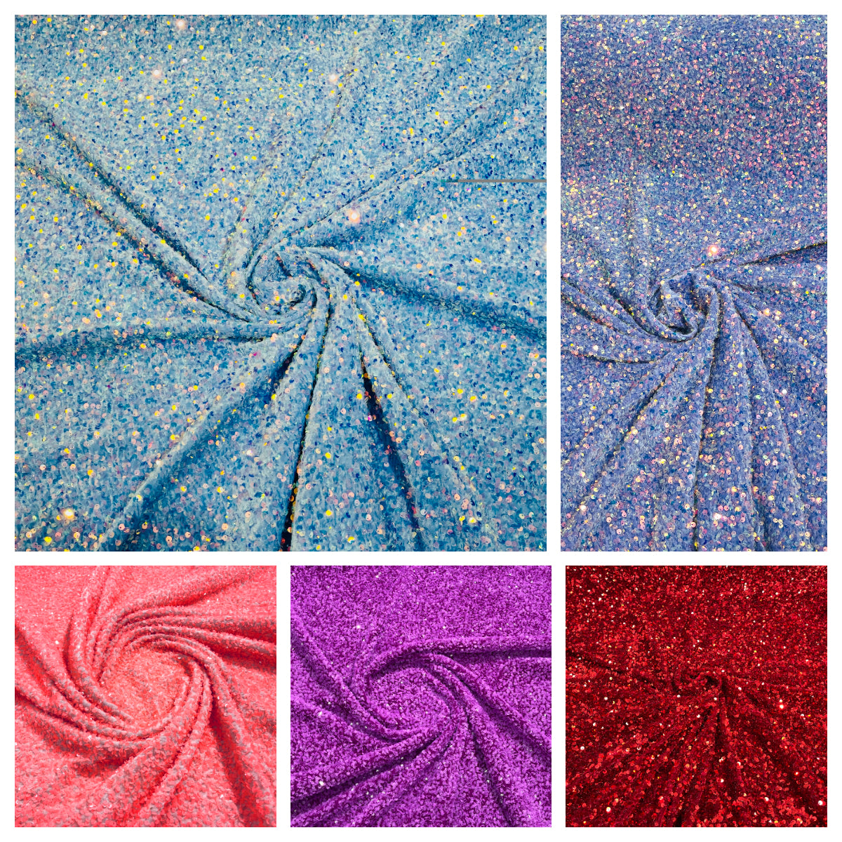 Sequin Velvet Stretch 5mm fabric 58"Wide-Prom-Nightgown fabric- Sold by the yard.