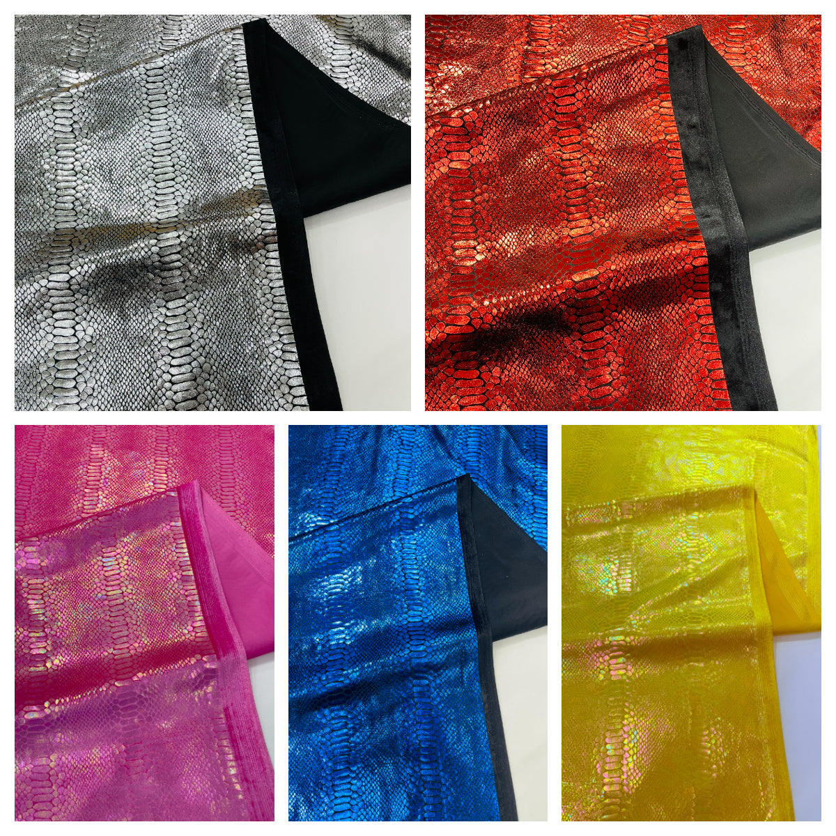 Illusion Foil Mamba Snake Design Stretch Velvet Fabric 58" Wide| Costume.