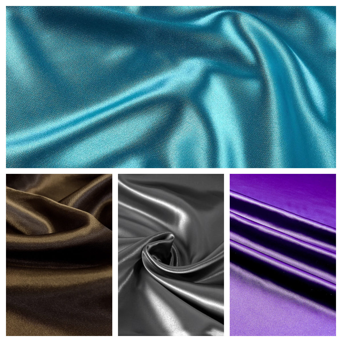 96 percent Polyester, 4% Spandex Light Weight Silky Stretch Charmeuse Satin Fabric by The Yard, 58-59" Wide.