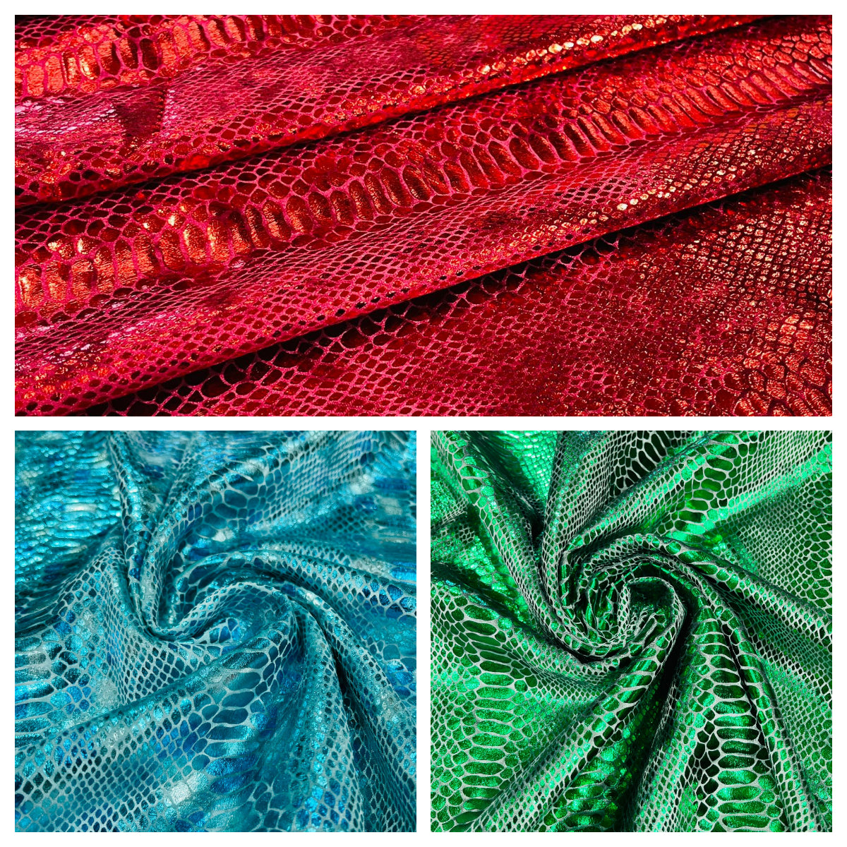 Illusion foil Snake design on a stretch velvet fabric-Sold by the yard