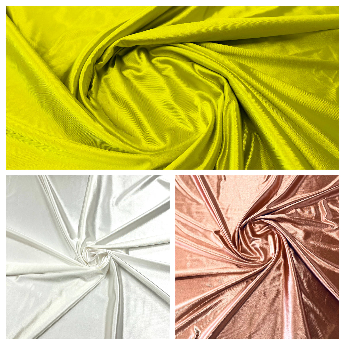 Deluxe Shiny Polyester Spandex Fabric Stretch 58" Wide Sold by The Yard.