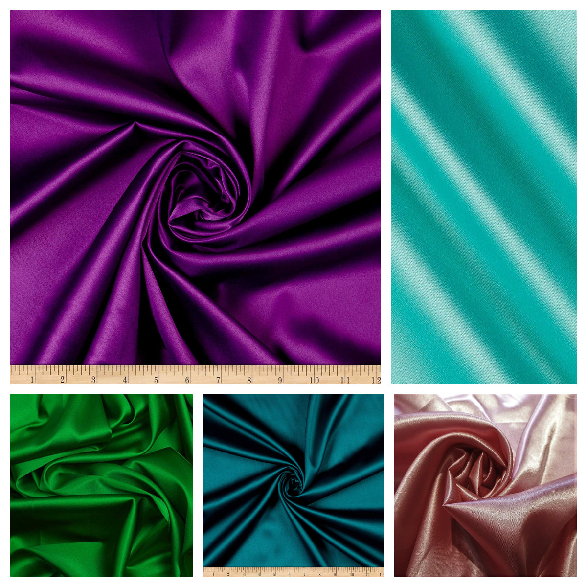 95% Percent Polyester 5% Spandex, 58 Inches Wide Matte Stretch L'Amour Satin Fabric, Sold By The Yard.