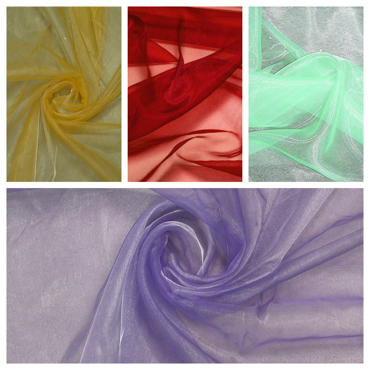 58/60" Wide 100% Polyester Soft Light Weight, Sheer, See Through Crystal Organza Fabric Sold By The Yard.