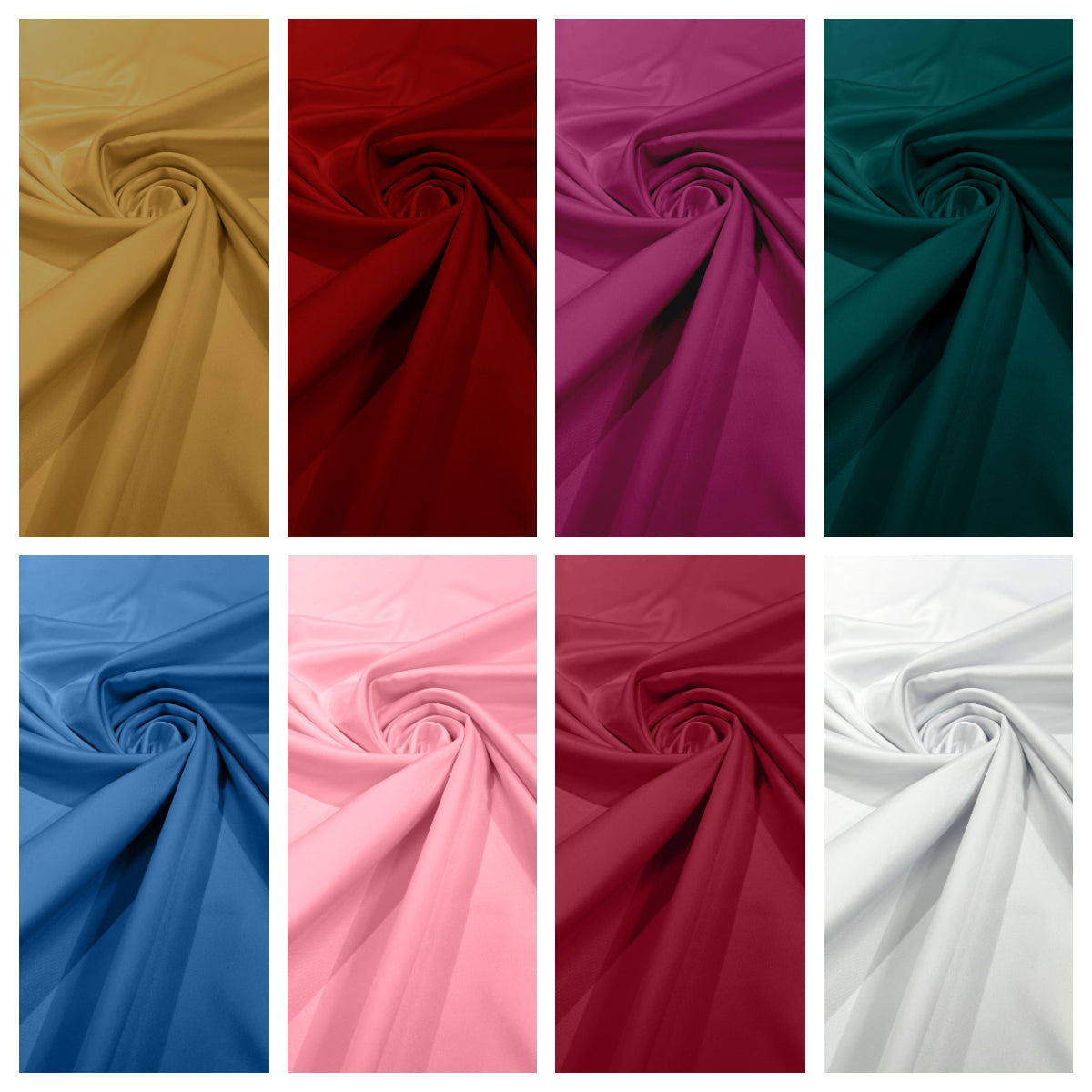 NEW 95% Percent Polyester 5% Spandex, 58 Inches Wide Matte Stretch L'Amour Satin Fabric, Sold By The Yard.