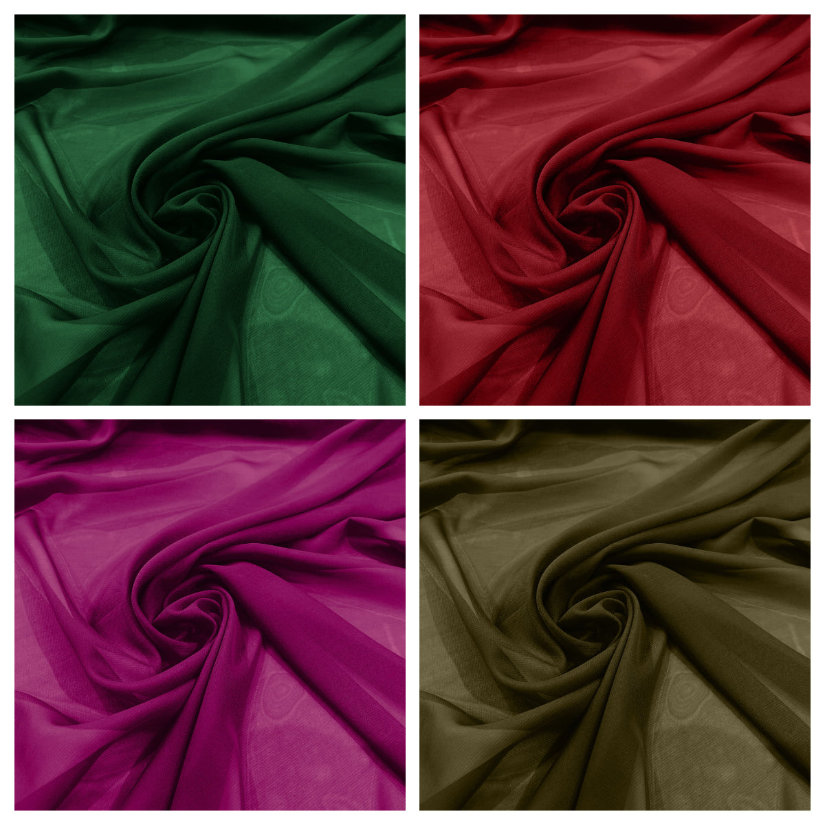 58/60" Wide 100% Polyester Soft Light Weight, Sheer, See Through Chiffon Fabric Sold By The Yard.