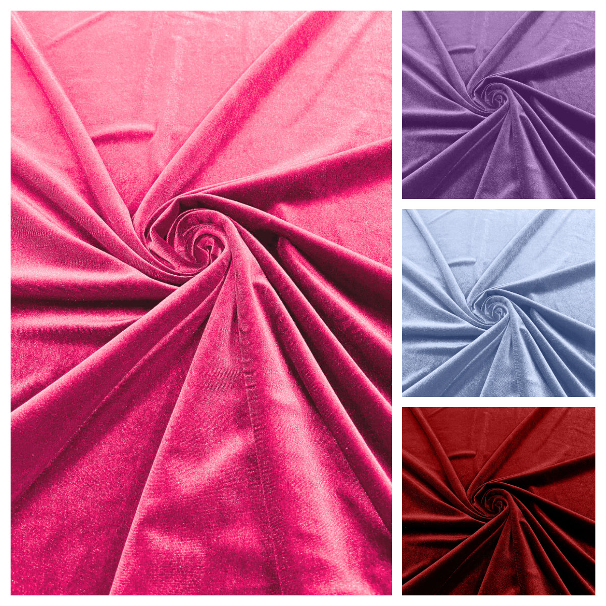 Stretch Velvet Polyester Spandex 60" Wide | Plush Velvet For Christmas, Apparel, Cosplay, Curtains, Decoration, Costume