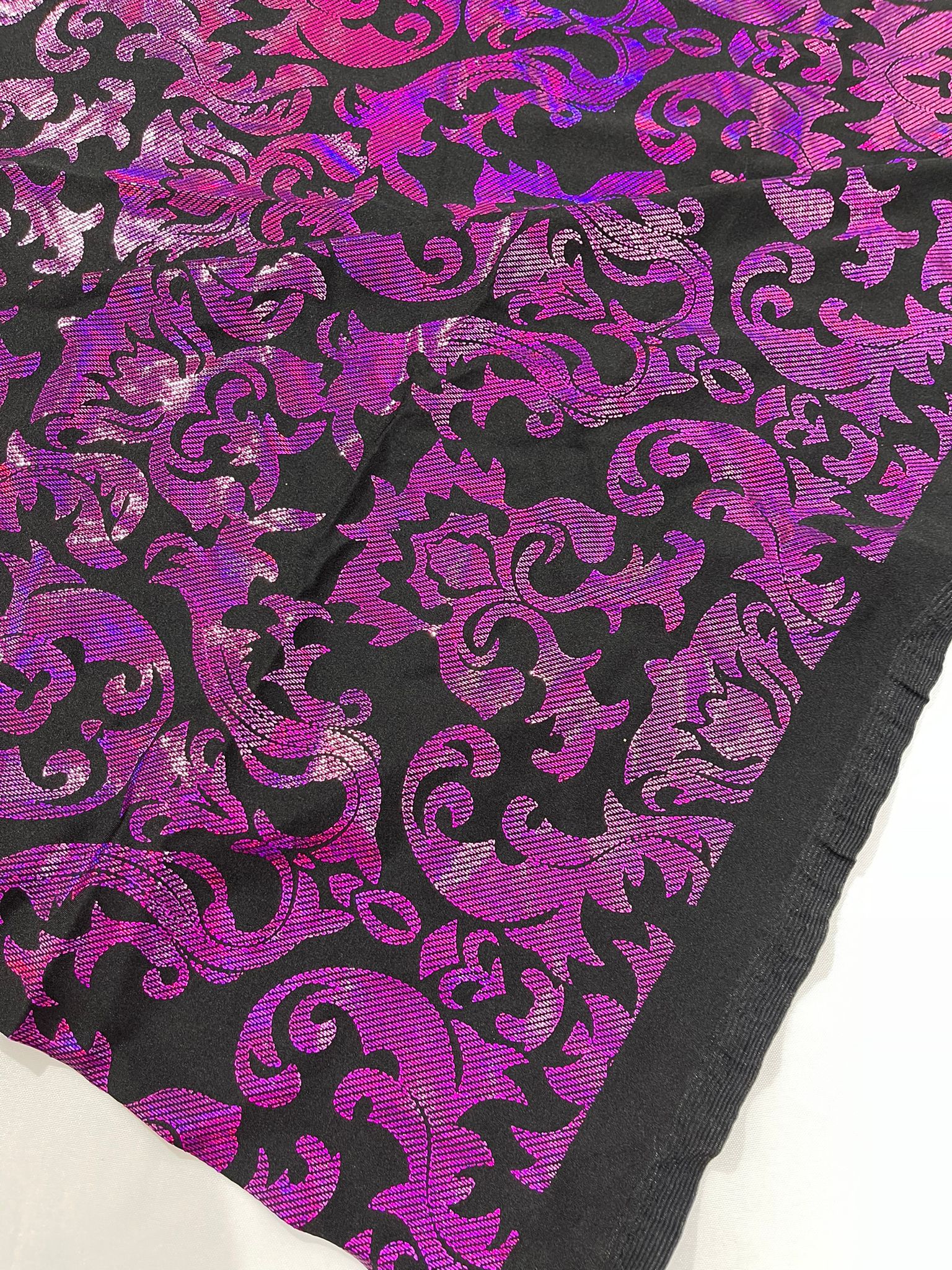 Metallic nylon spandex damask design 4way Stretch 58/60" Sold By The Yard.