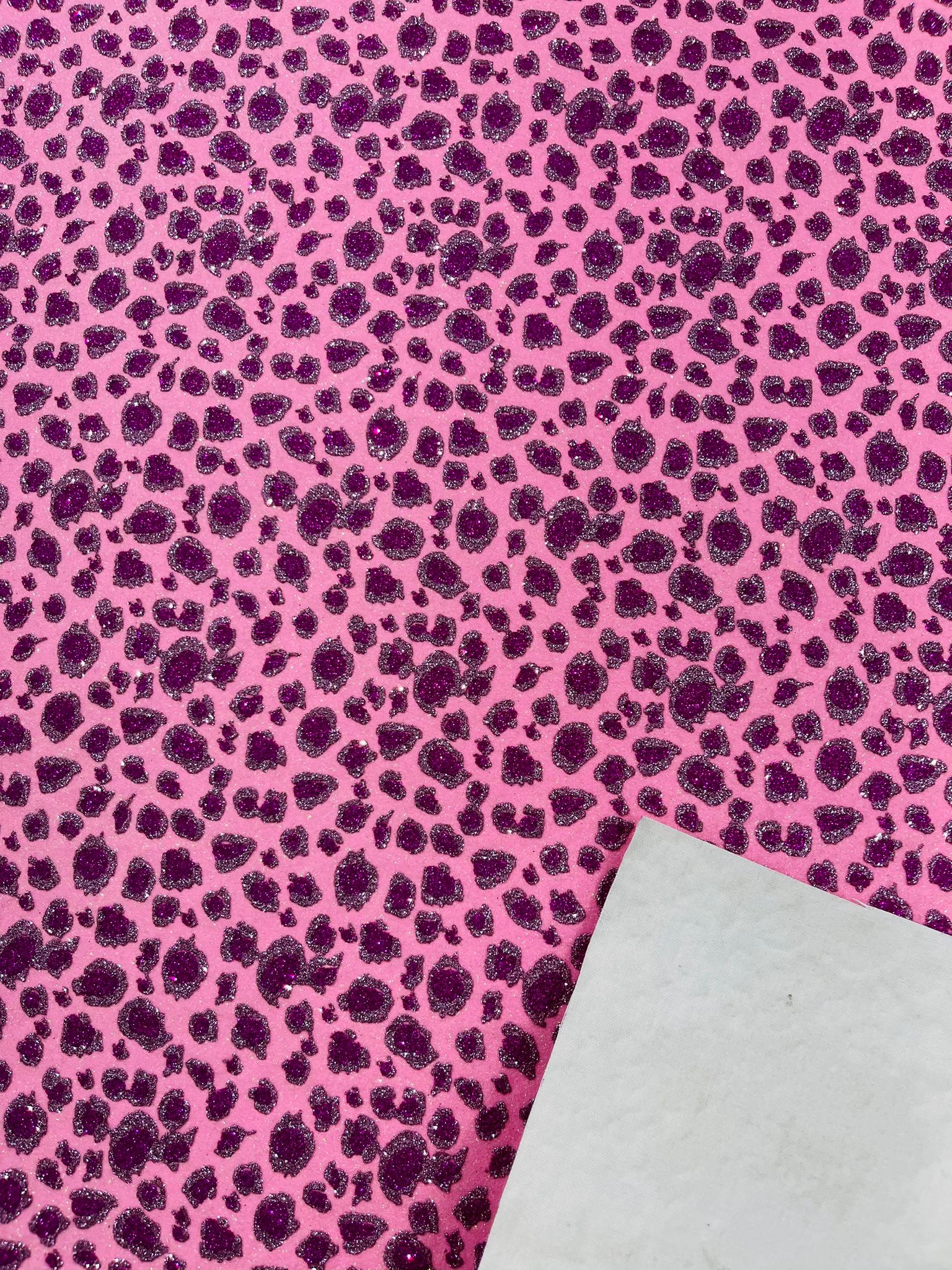 Leopard/ Chita glitter/Sparkle craft Upholstery On A Canvas Backing/Faux vinyl/48” wide.