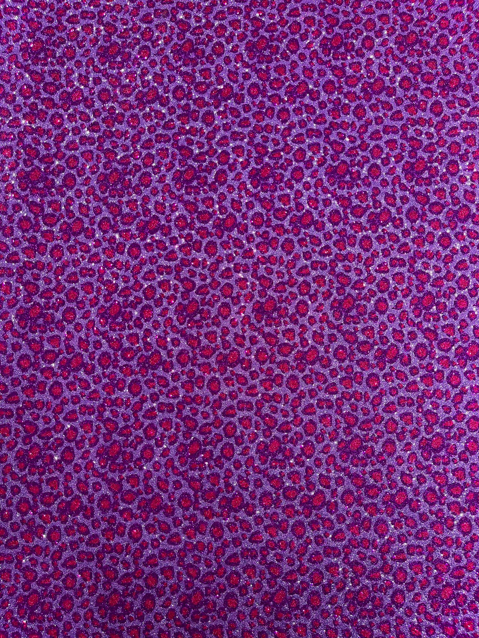 Leopard/ Chita glitter/Sparkle craft Upholstery On A Canvas Backing/Faux vinyl/48” wide.