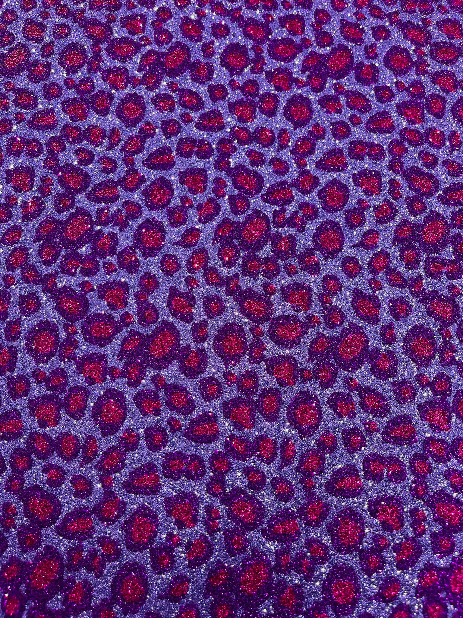 Leopard/ Chita glitter/Sparkle craft Upholstery On A Canvas Backing/Faux vinyl/48” wide.