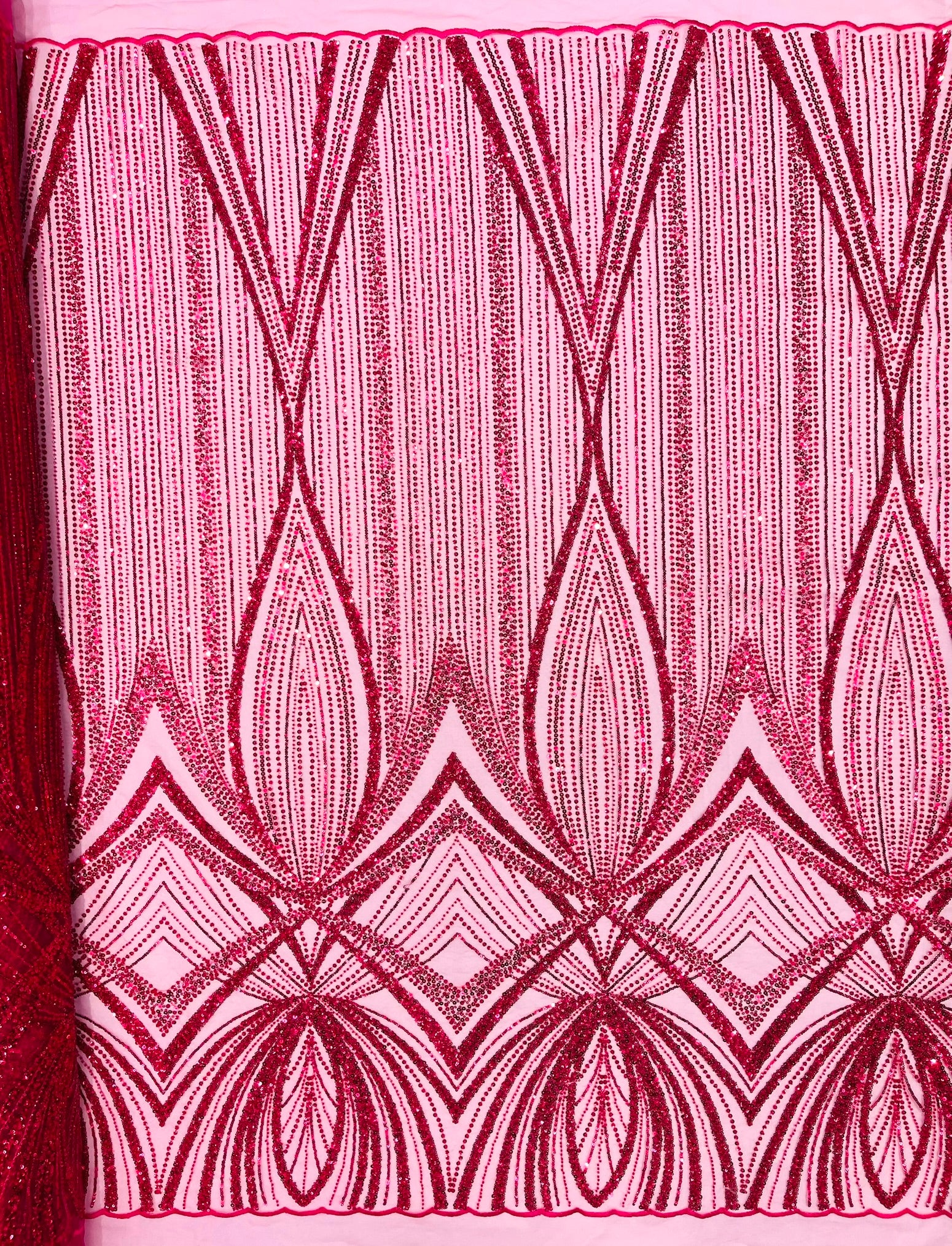 Geometric New York Fashion Beaded Lace, By The Yard.