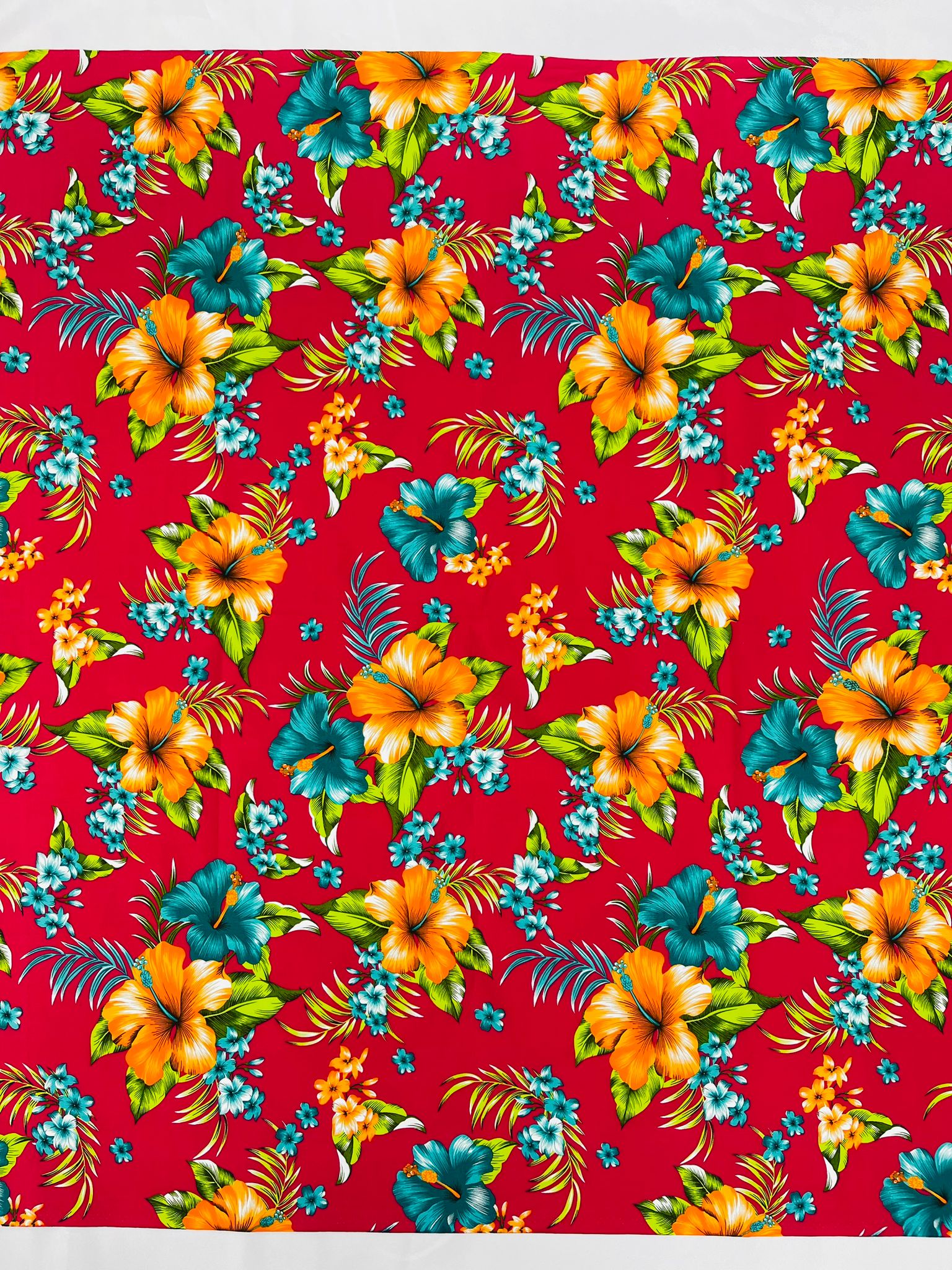 MULTI COLOR HAWAIIAN HIBISCUS FLORAL (by the yard)