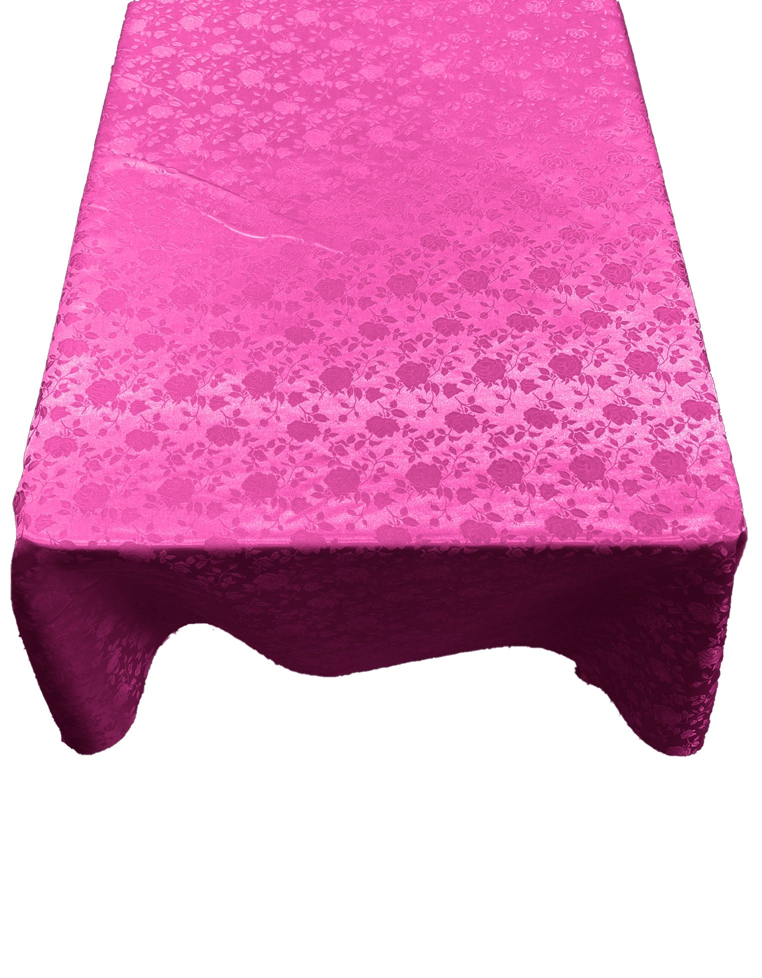 Roses Jacquard Satin Rectangular Tablecloth Seamless/Party Supply. (60 Inches x 144 Inches)