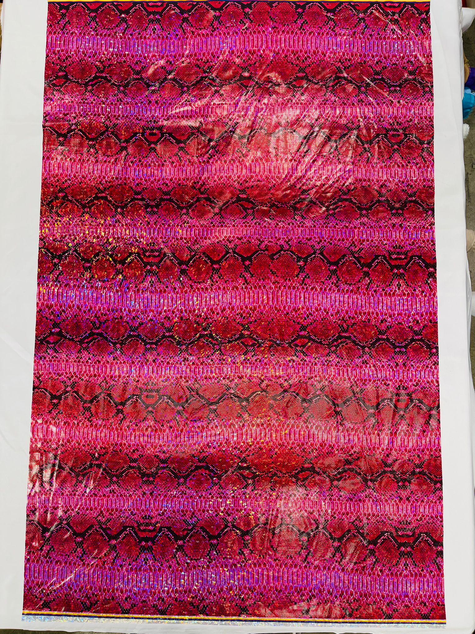 Holographic Snake Foil Printed Spandex Fabric (by the yard)