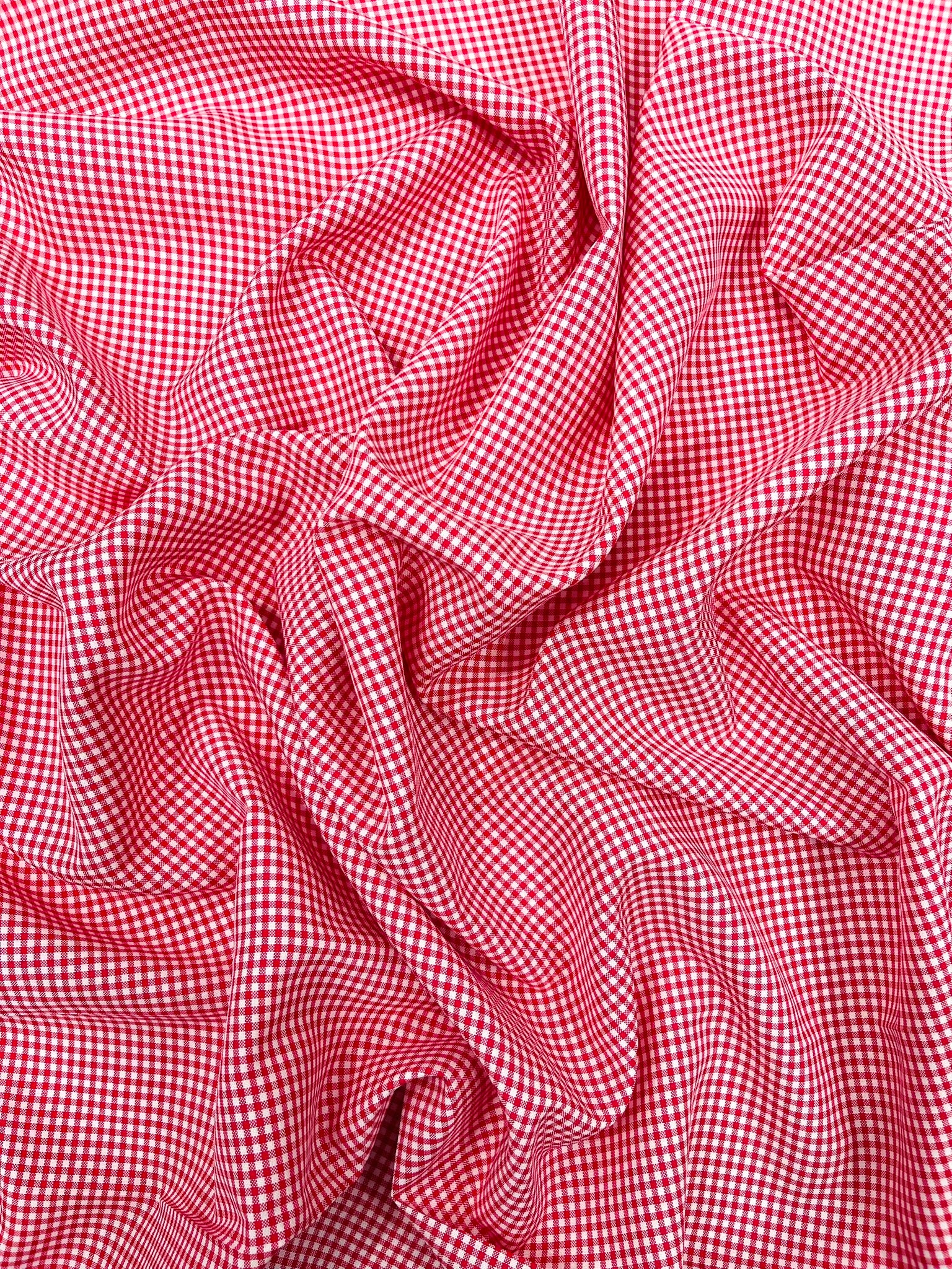 Gingham 1/8” Squares, Polyester Checkered Fabric 58” Wide.