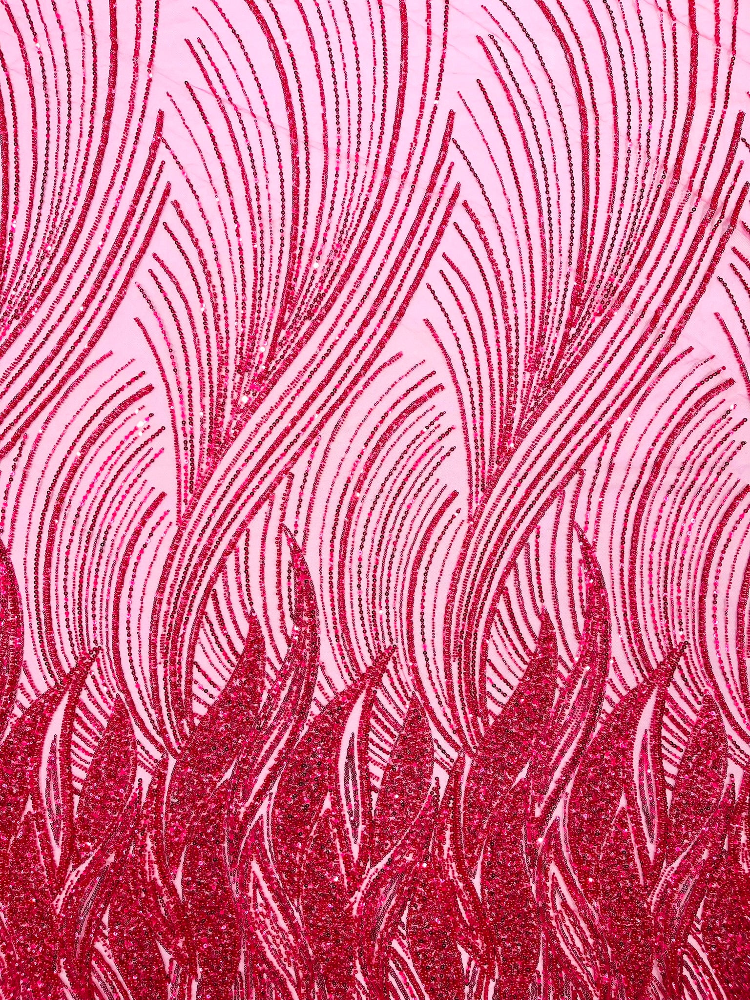 Flame Fashion Beaded Lace Fabric| Prom| Wedding| By The Yard.