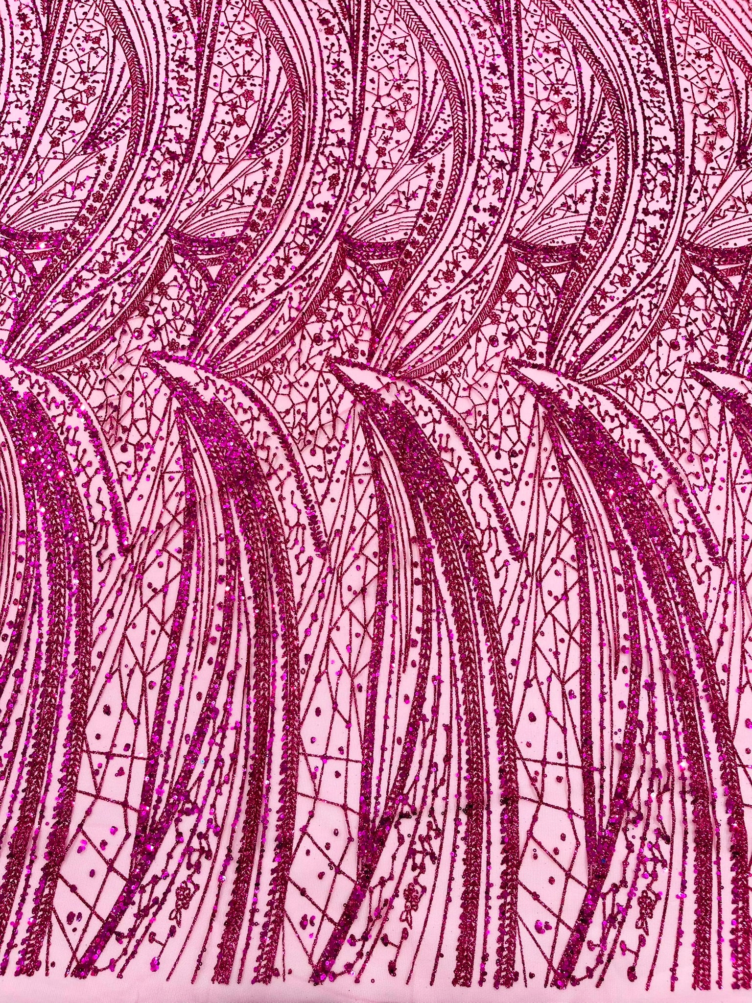 Geometric Fashion Glitter Design On A Mesh Lace Fabric| 58" Wide| Prom Dresses.