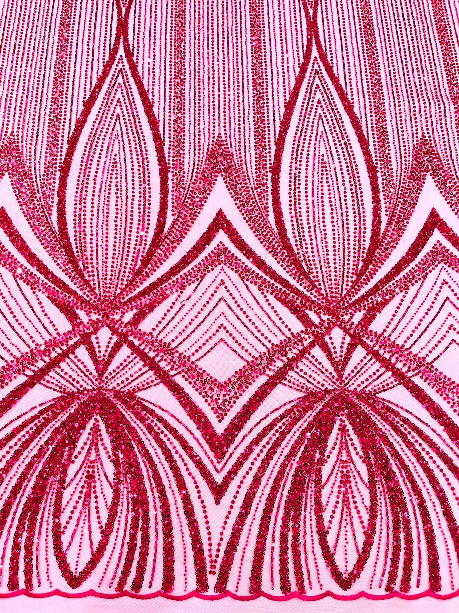 Geometric New York Fashion Beaded Lace, By The Yard.