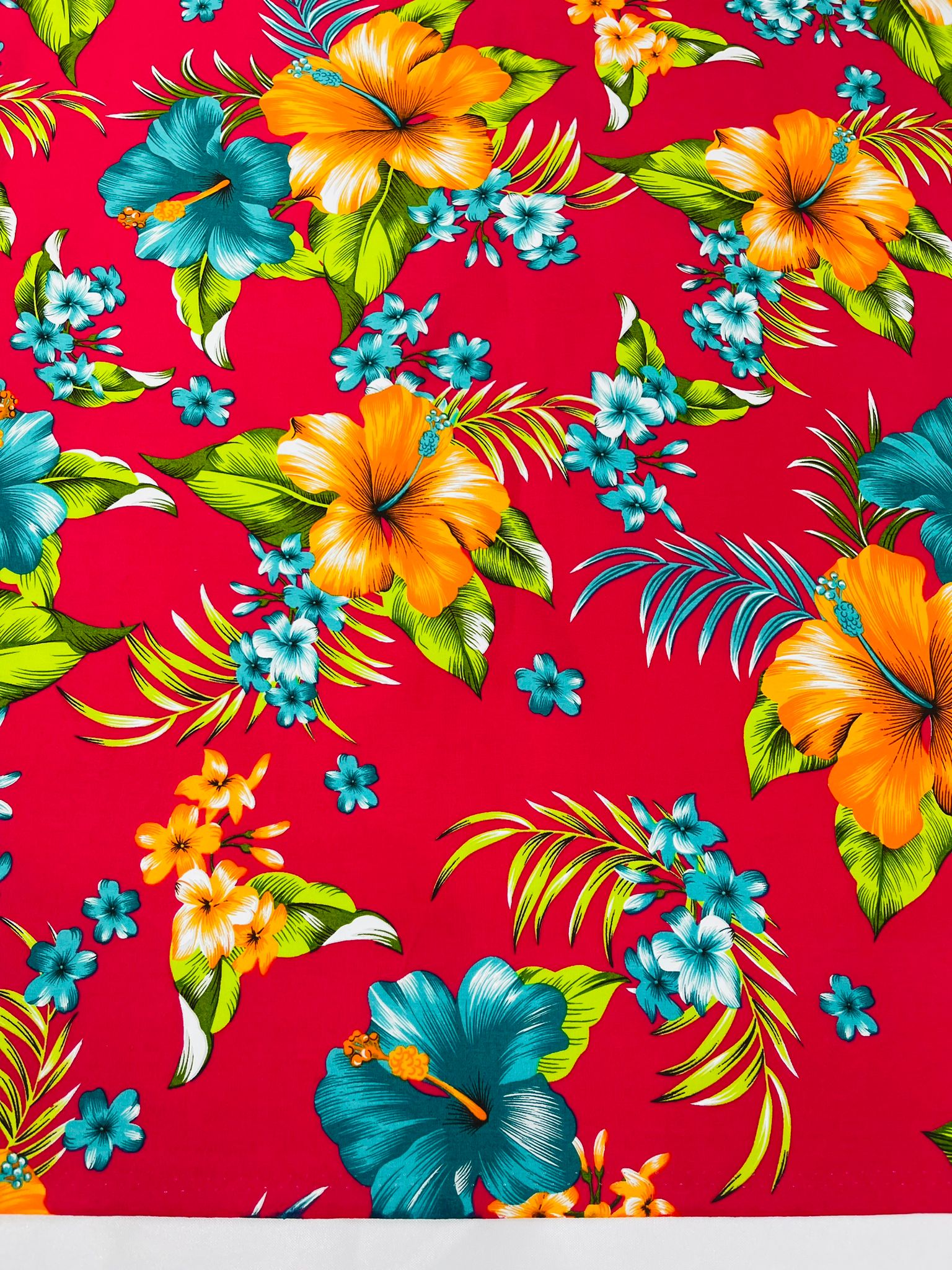 MULTI COLOR HAWAIIAN HIBISCUS FLORAL (by the yard)