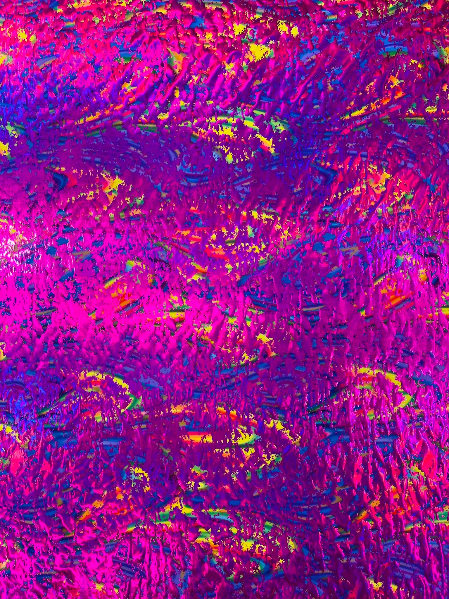 Splatter Foil Paint Metallic Print on a 4-way Stretch Tie Dye Nylon Spandex Tricot/Milliskin -Sold by the yard.