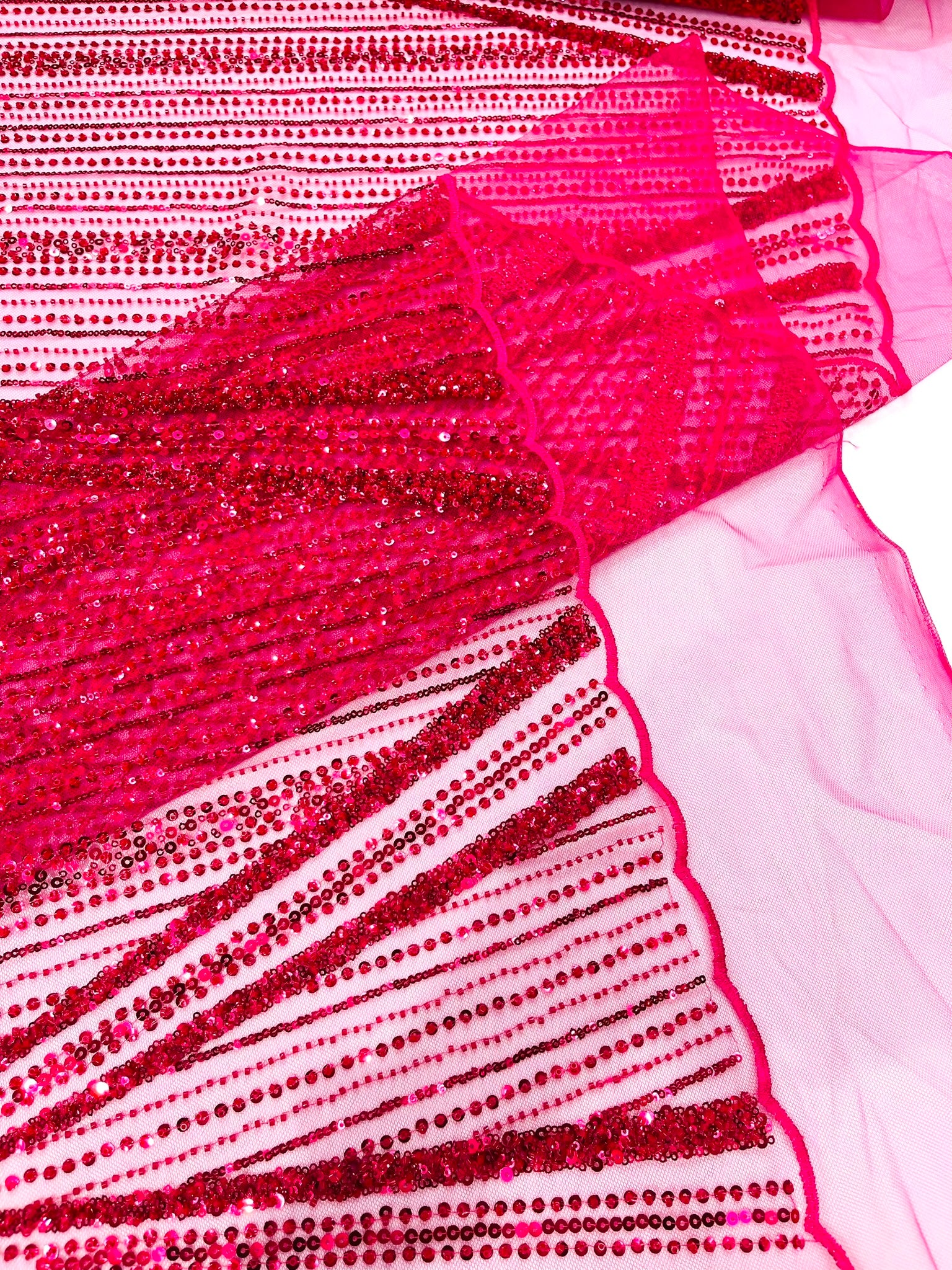 Geometric New York Fashion Beaded Lace, By The Yard.