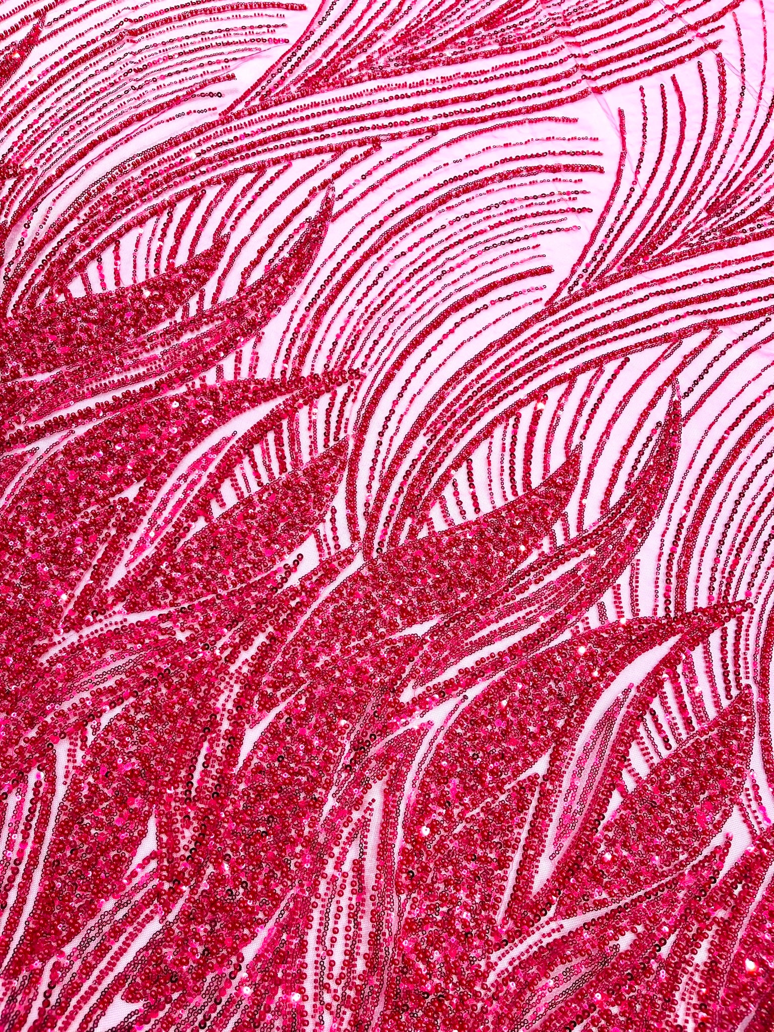 Flame Fashion Beaded Lace Fabric| Prom| Wedding| By The Yard.