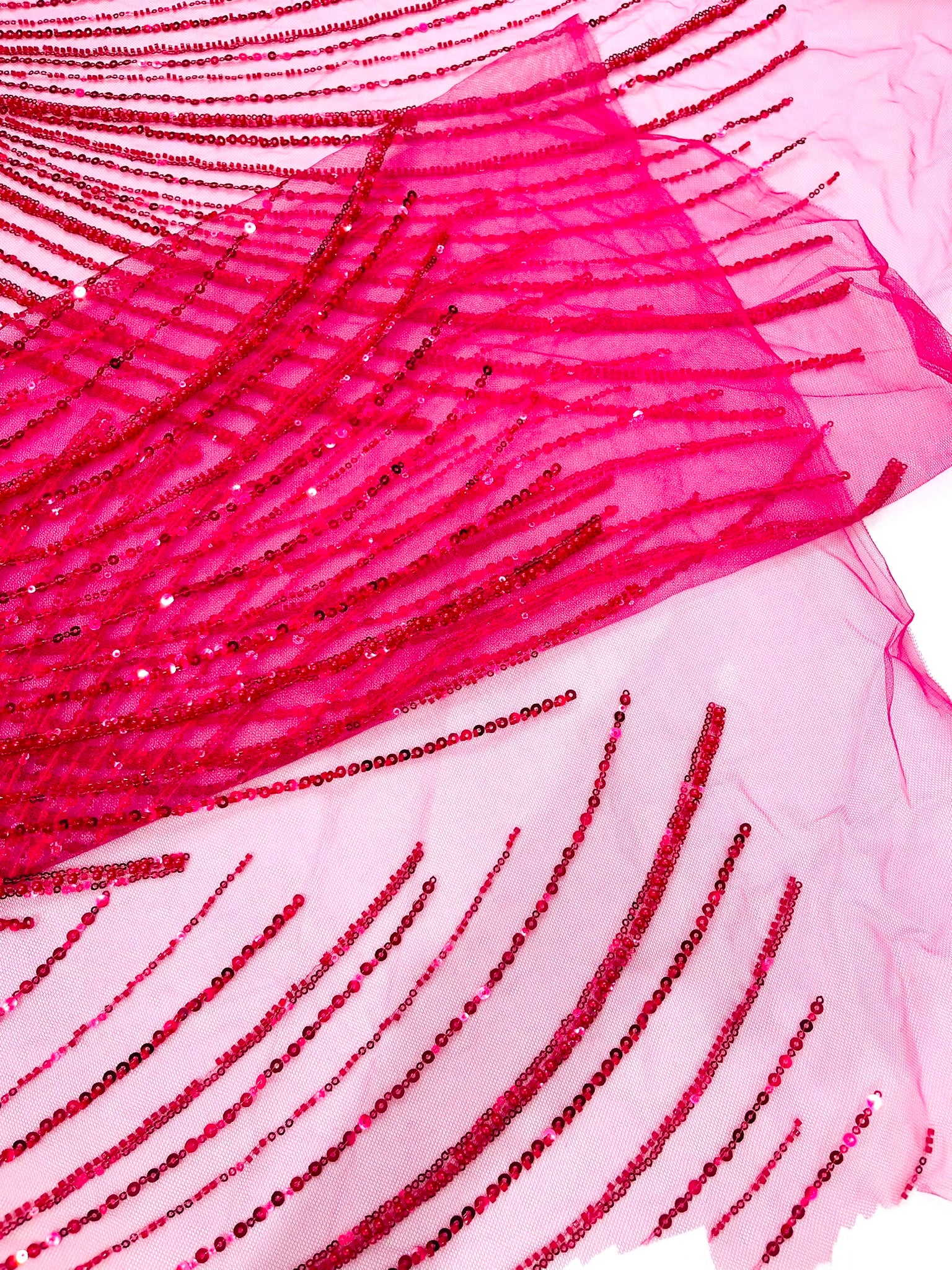 Flame Fashion Beaded Lace Fabric| Prom| Wedding| By The Yard.
